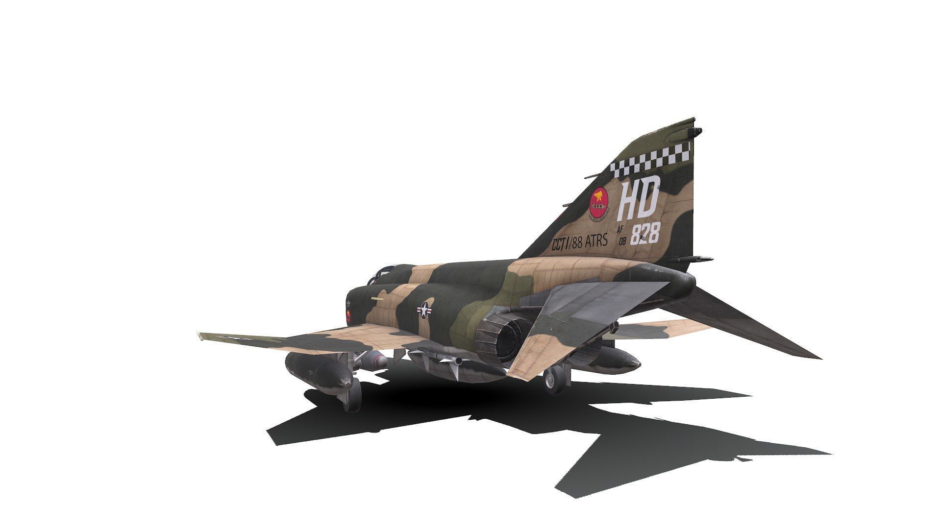 McDonnell Douglas F-4 Phantom II Low-poly PBR Low-poly 3D model_11