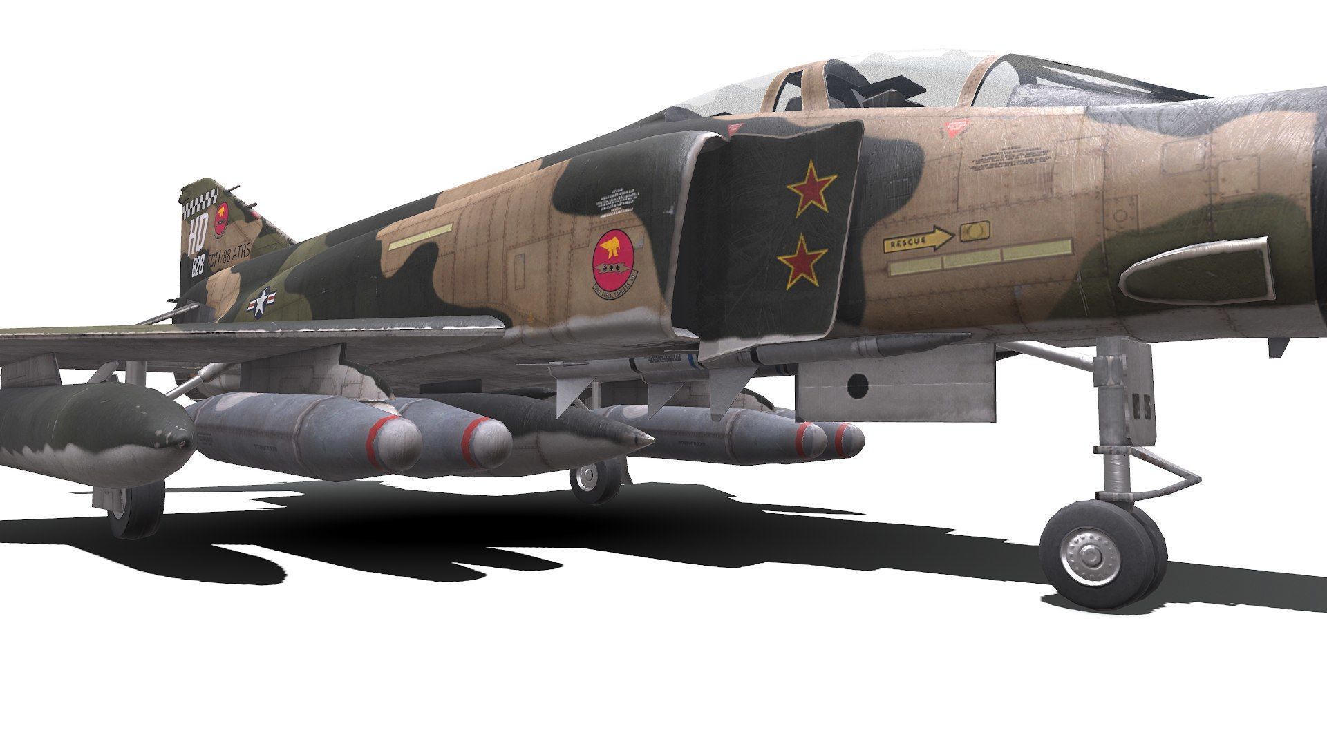 McDonnell Douglas F-4 Phantom II Low-poly PBR Low-poly 3D model_30