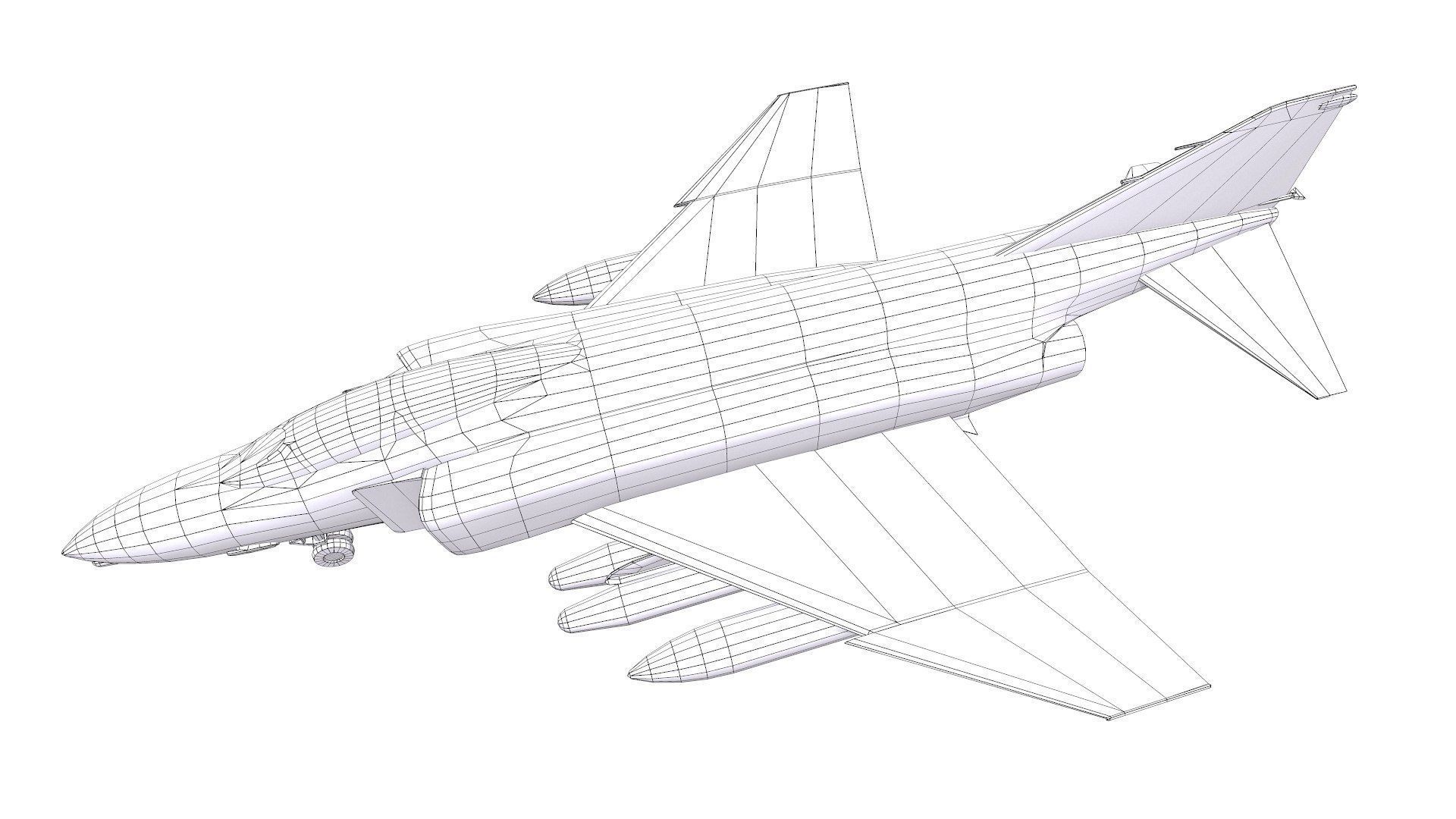 McDonnell Douglas F-4 Phantom II Low-poly PBR Low-poly 3D model_31