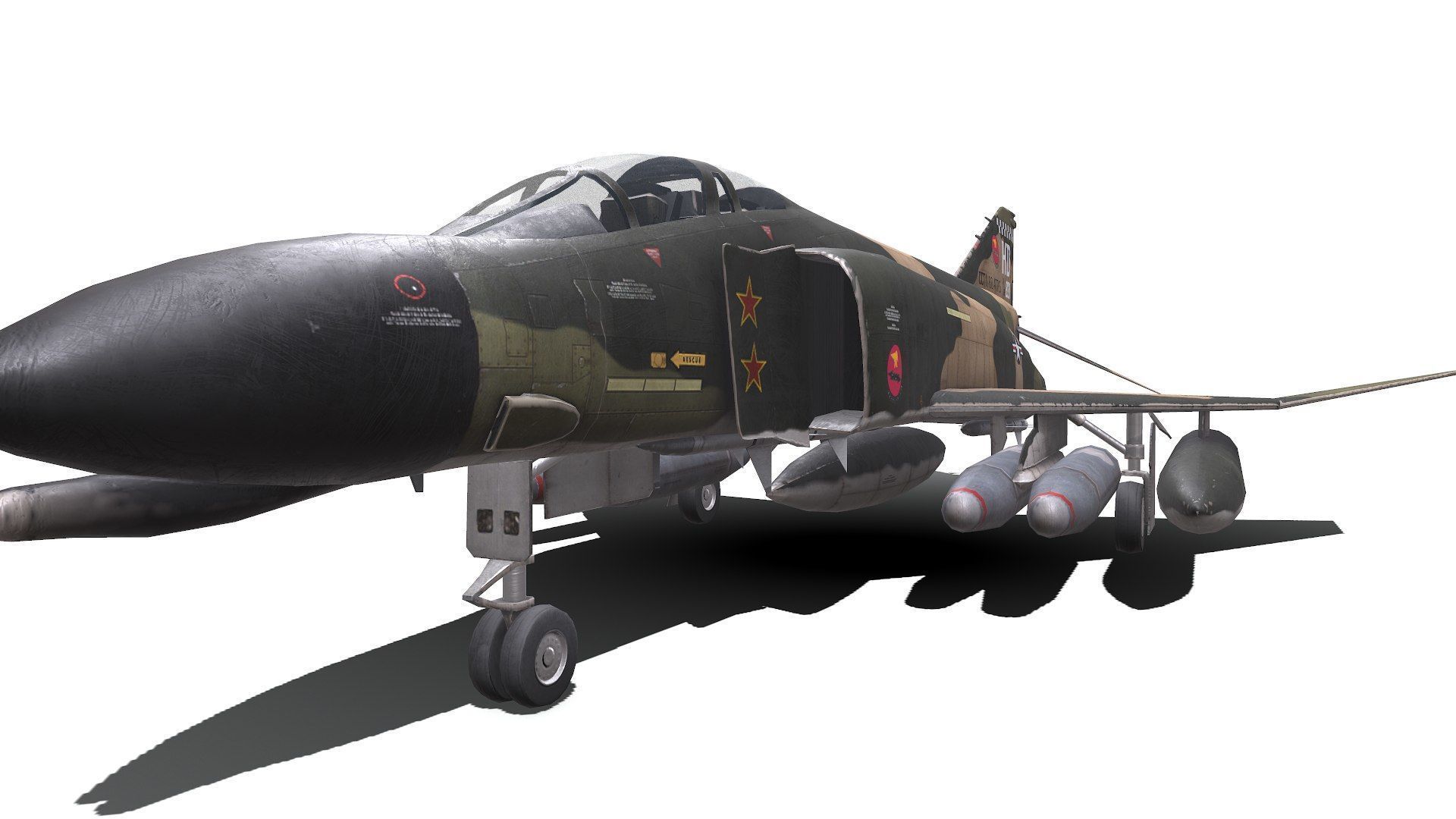 McDonnell Douglas F-4 Phantom II Low-poly PBR Low-poly 3D model_25