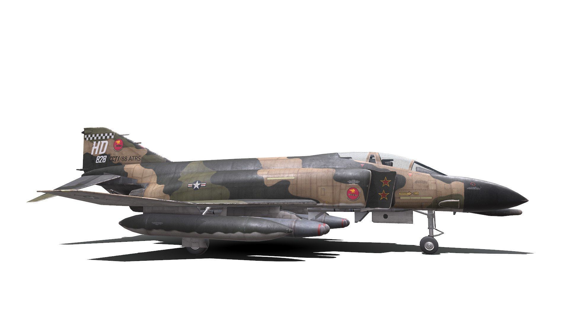 McDonnell Douglas F-4 Phantom II Low-poly PBR Low-poly 3D model_18