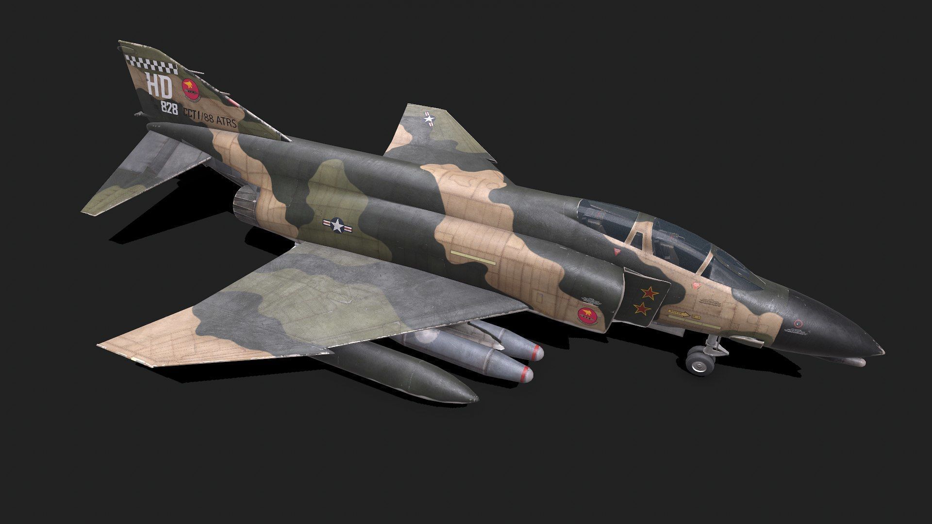 McDonnell Douglas F-4 Phantom II Low-poly PBR Low-poly 3D model_2