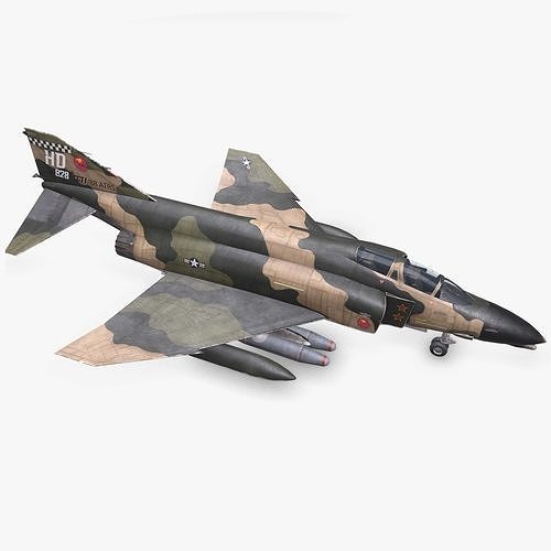 McDonnell Douglas F-4 Phantom II Low-poly PBR Low-poly 3D model