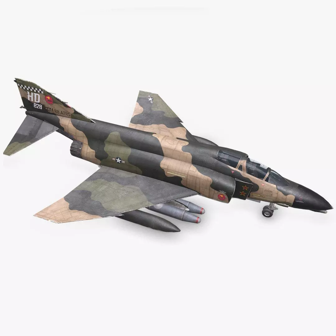 McDonnell Douglas F-4 Phantom II Low-poly PBR Low-poly 3D model_0