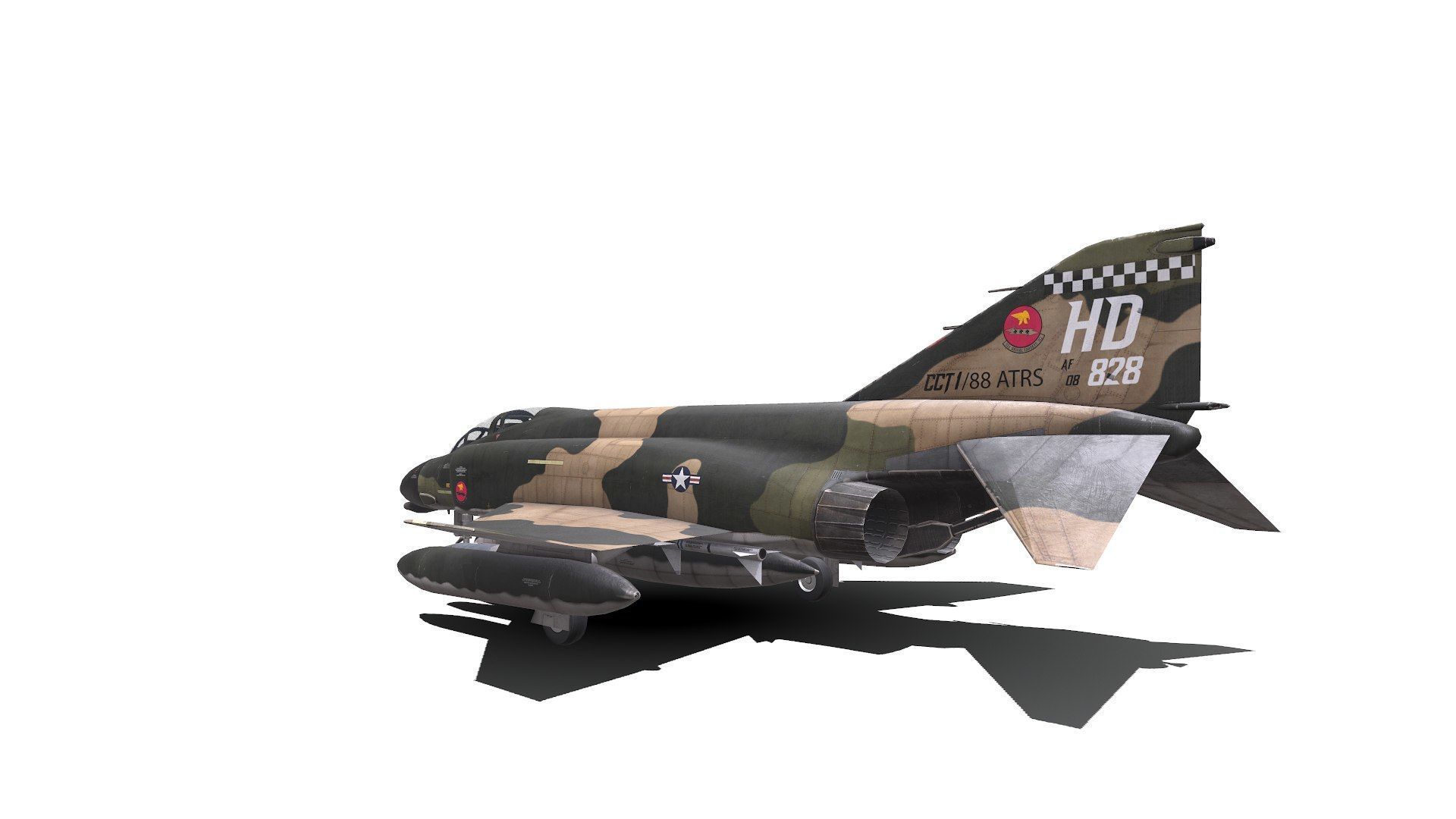 McDonnell Douglas F-4 Phantom II Low-poly PBR Low-poly 3D model_9