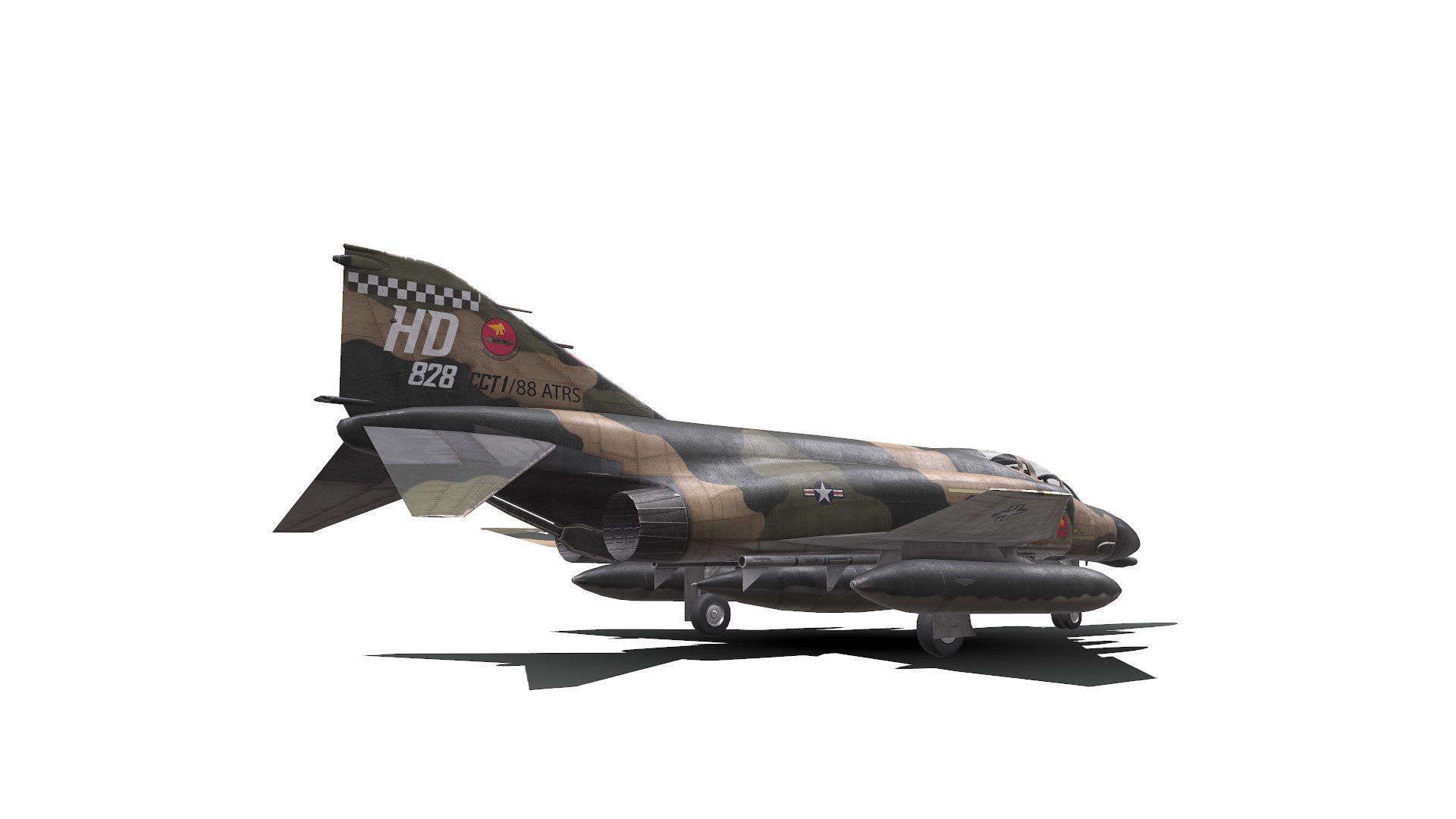 McDonnell Douglas F-4 Phantom II Low-poly PBR Low-poly 3D model_14