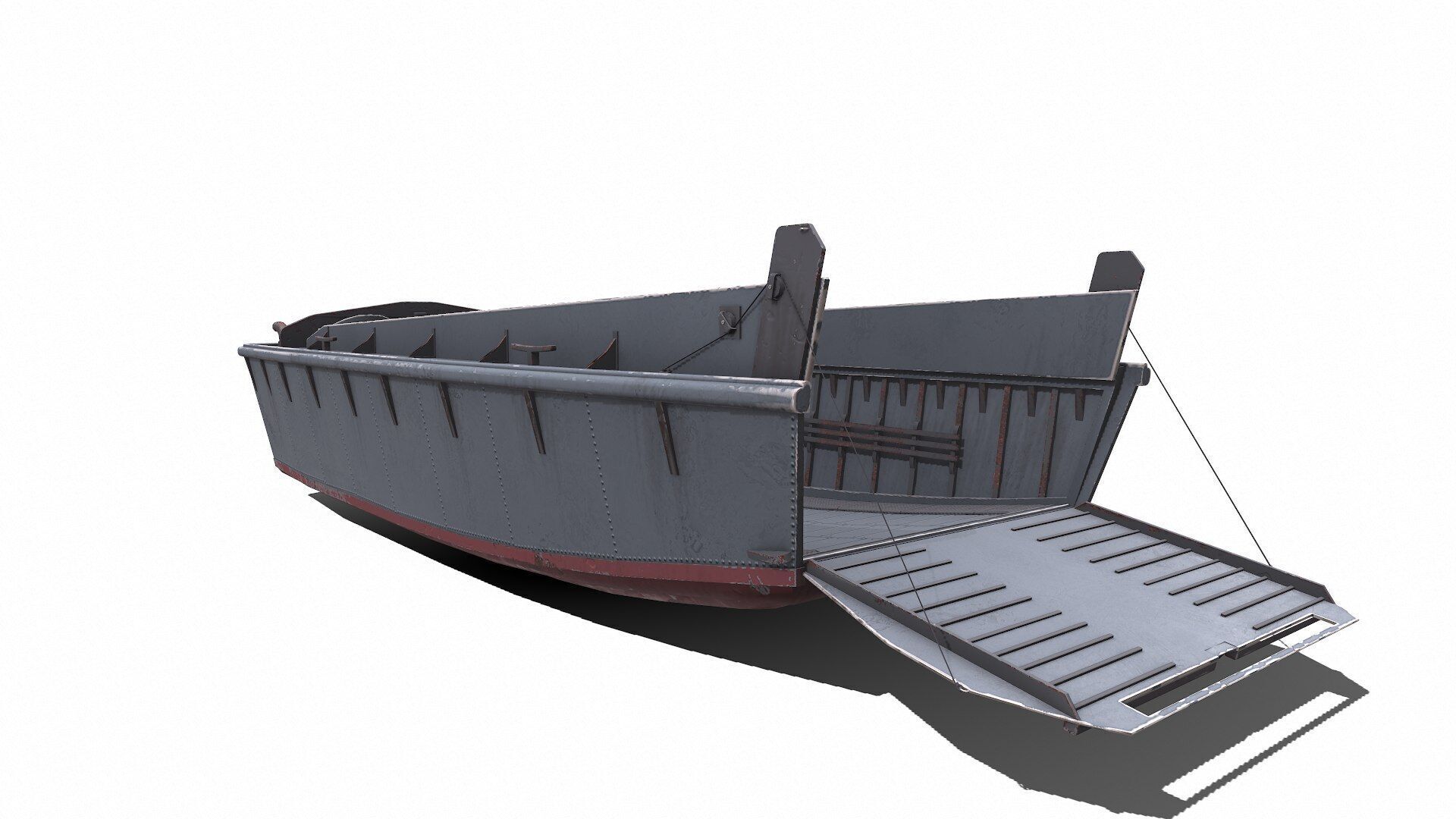 Landing Craft Mechanized LCM Low-poly PBR Low-poly 3D model_5