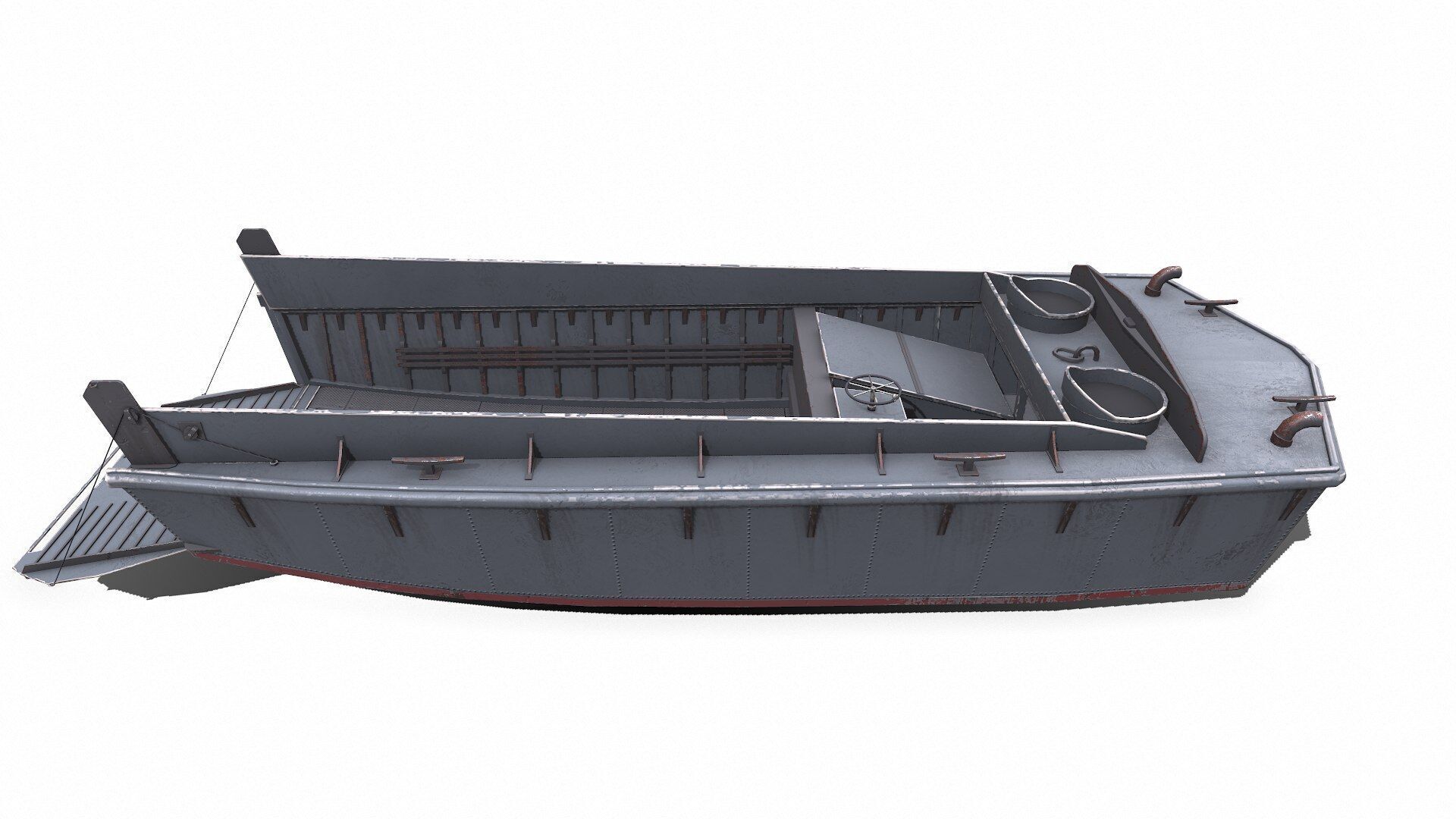 Landing Craft Mechanized LCM Low-poly PBR Low-poly 3D model_14