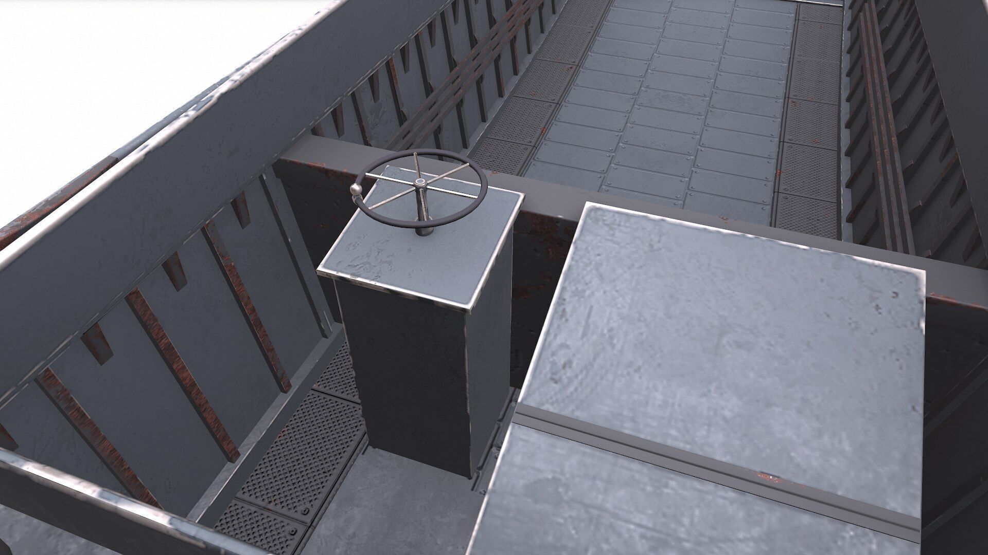 Landing Craft Mechanized LCM Low-poly PBR Low-poly 3D model_20