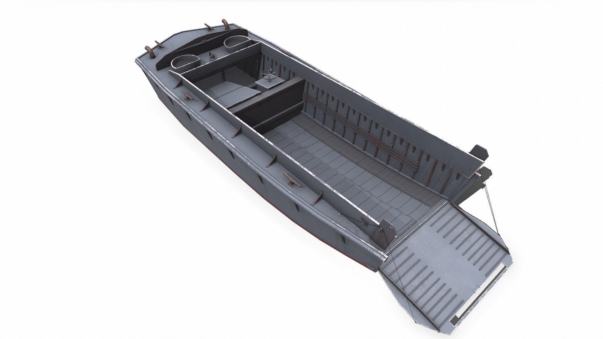 Landing Craft Mechanized LCM Low-poly PBR Low-poly 3D model_6