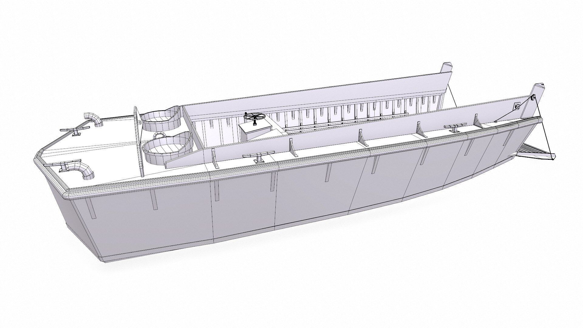 Landing Craft Mechanized LCM Low-poly PBR Low-poly 3D model_28