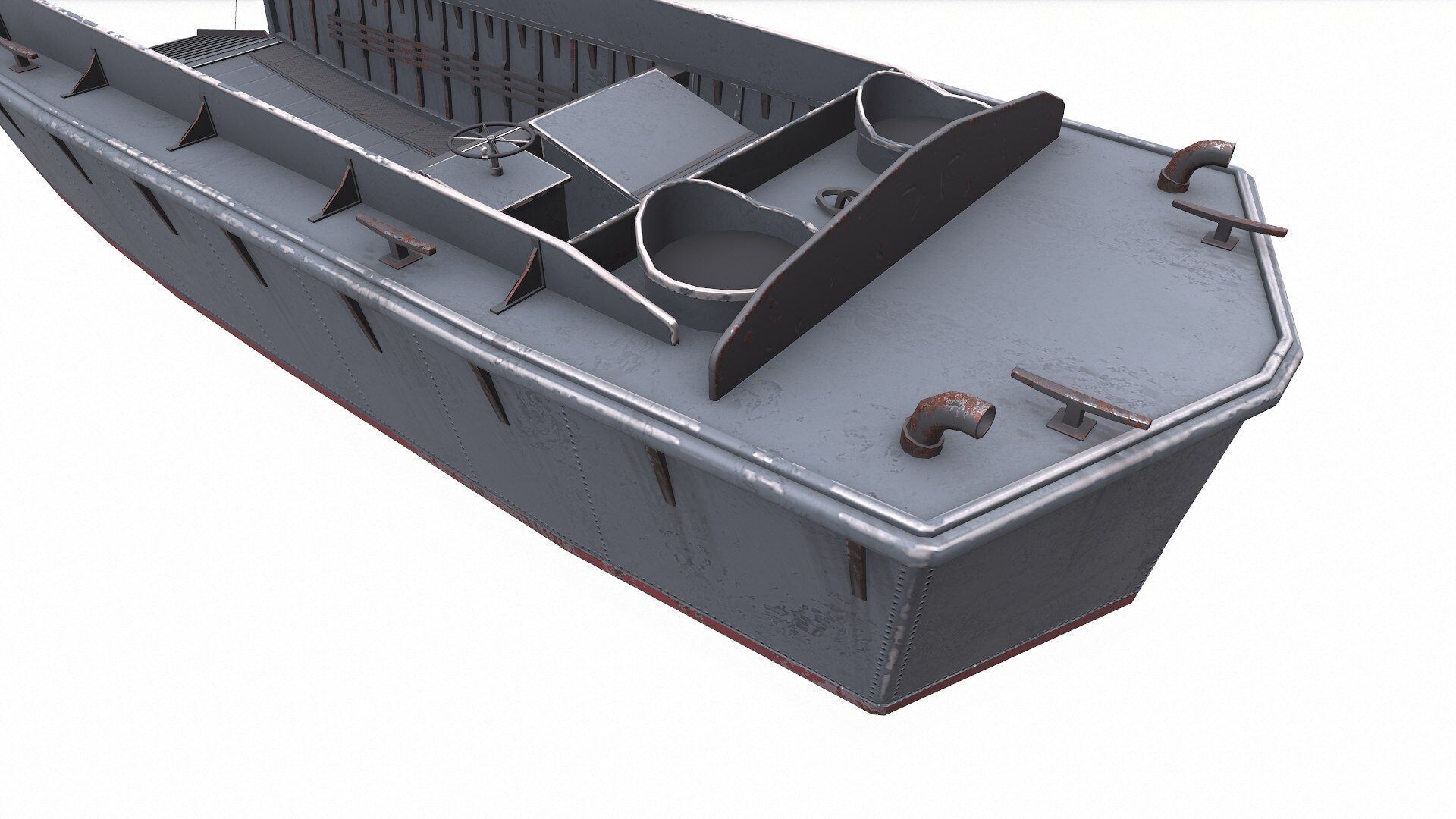 Landing Craft Mechanized LCM Low-poly PBR Low-poly 3D model_25