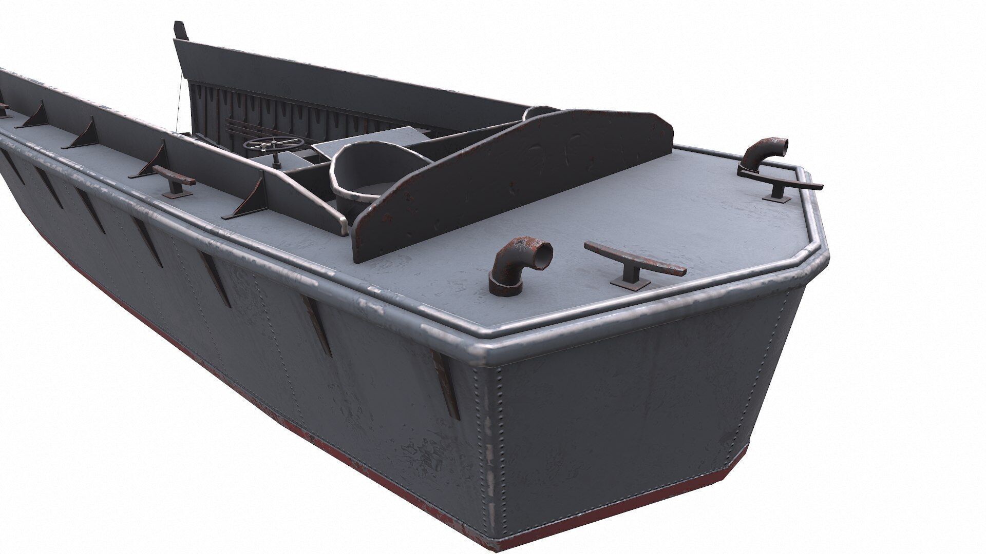 Landing Craft Mechanized LCM Low-poly PBR Low-poly 3D model_27