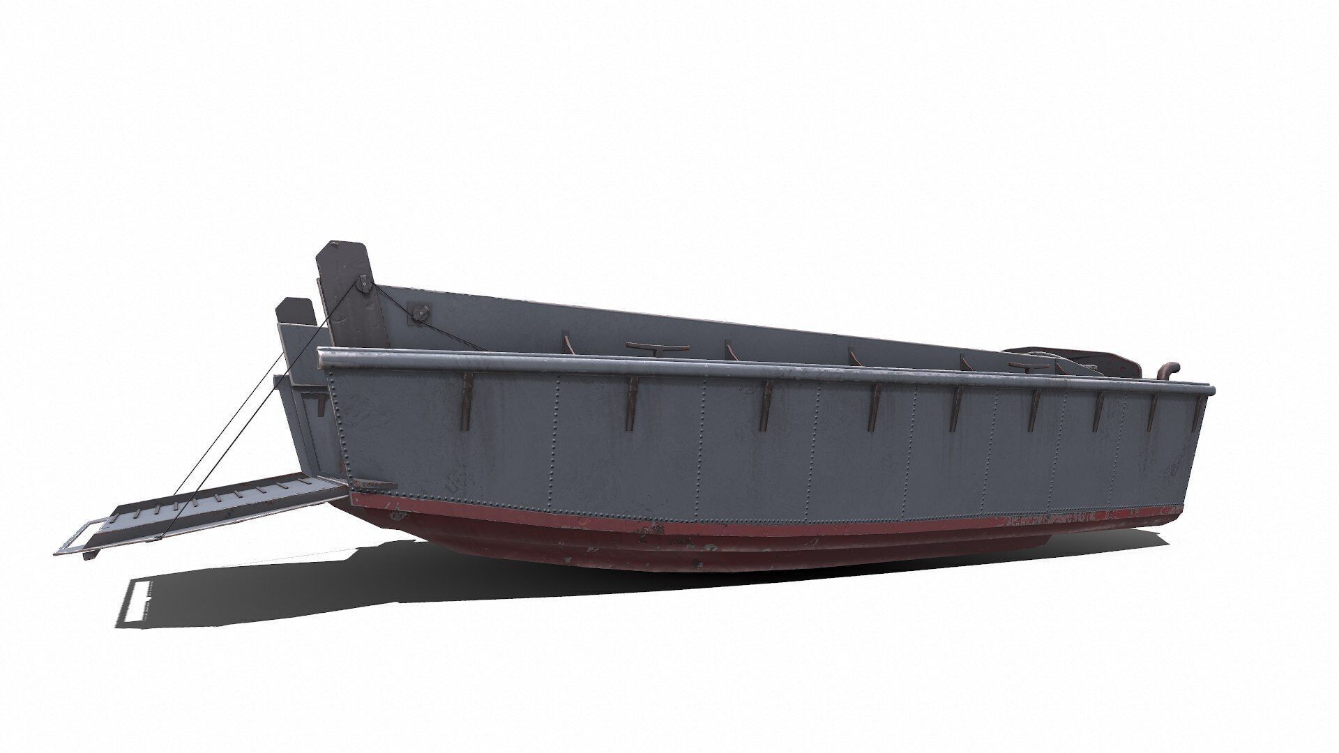 Landing Craft Mechanized LCM Low-poly PBR Low-poly 3D model_12