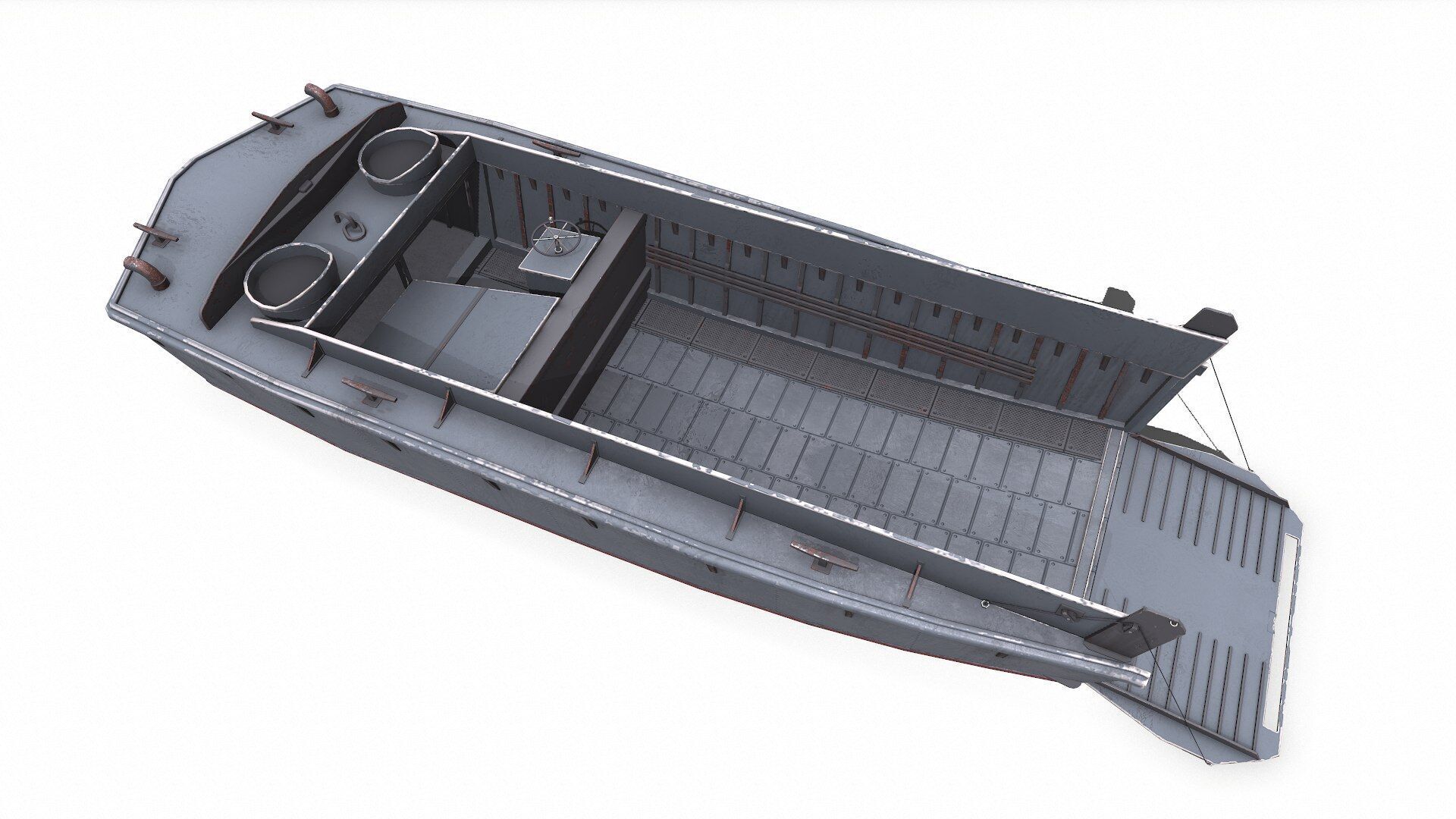 Landing Craft Mechanized LCM Low-poly PBR Low-poly 3D model_4