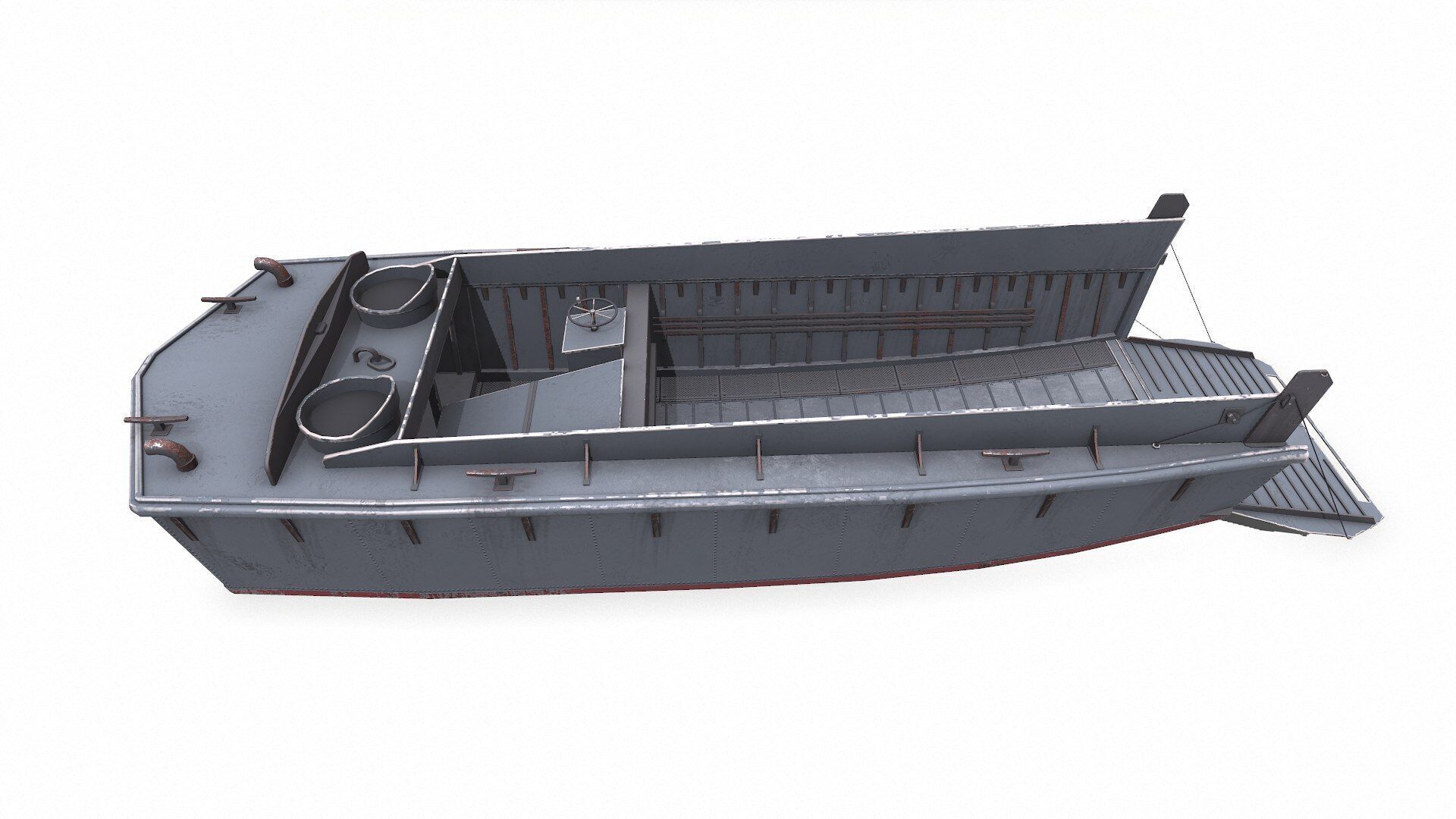 Landing Craft Mechanized LCM Low-poly PBR Low-poly 3D model_2