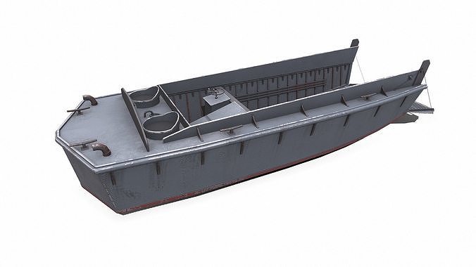 Landing Craft Mechanized LCM Low-poly PBR Low-poly 3D model