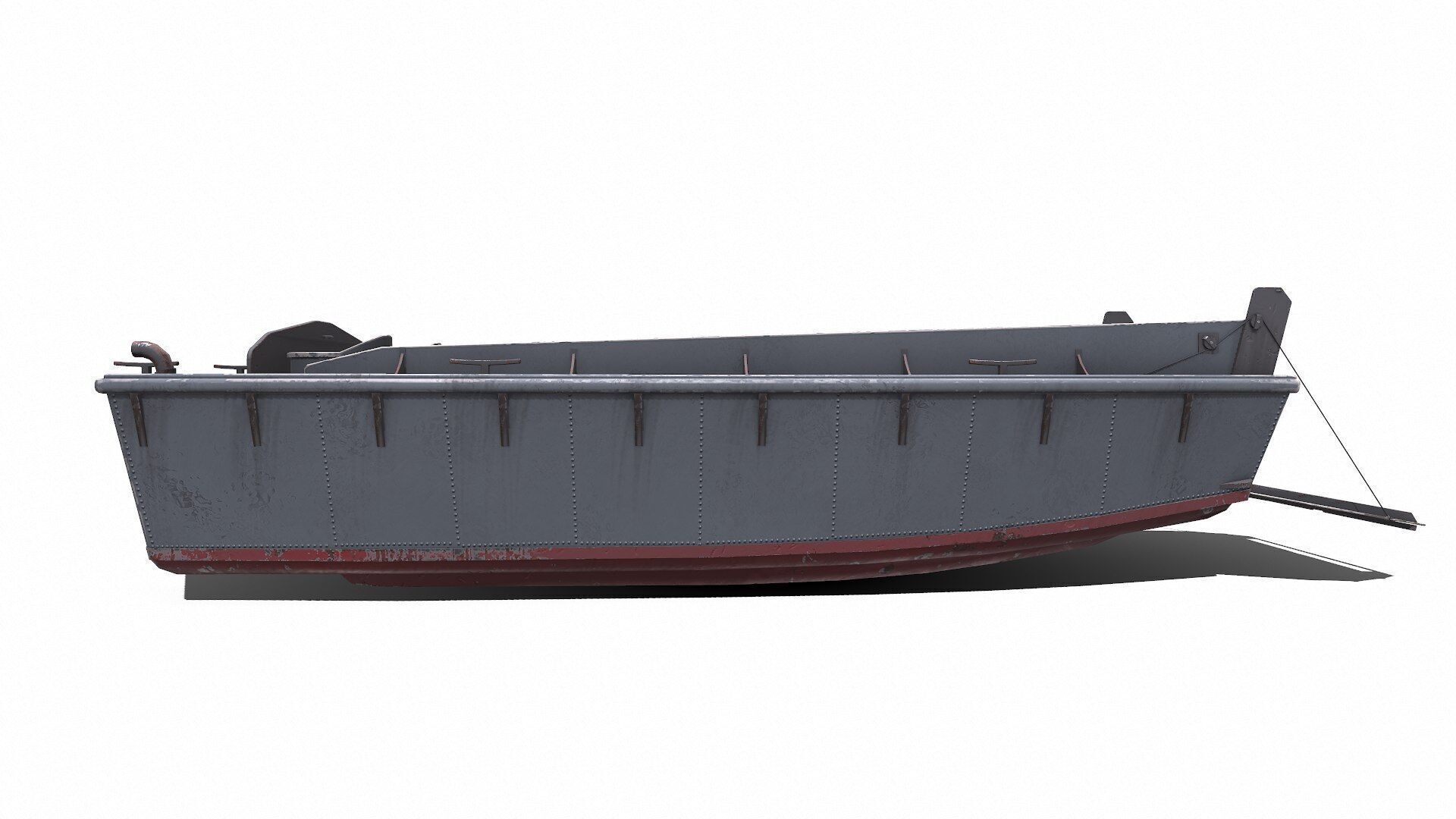 Landing Craft Mechanized LCM Low-poly PBR Low-poly 3D model_3