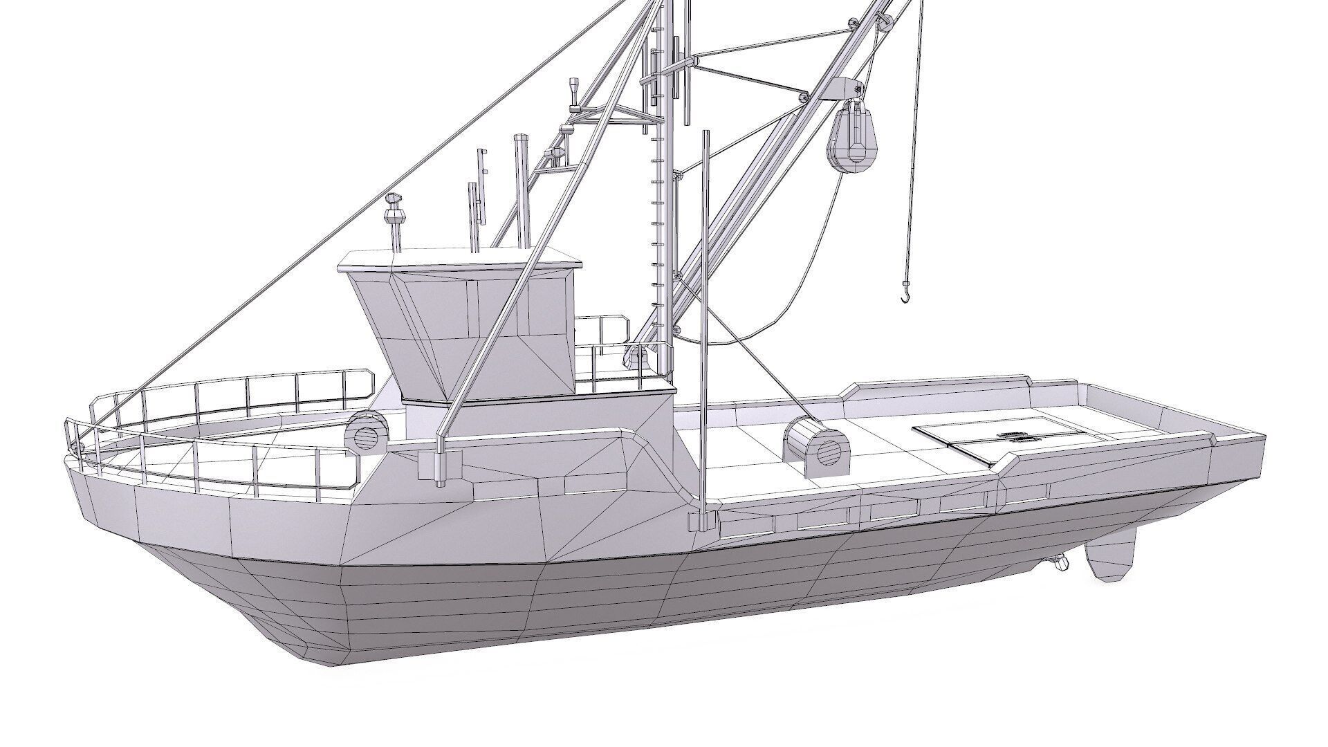Fishing Boat Low-poly PBR Low-poly 3D model_27