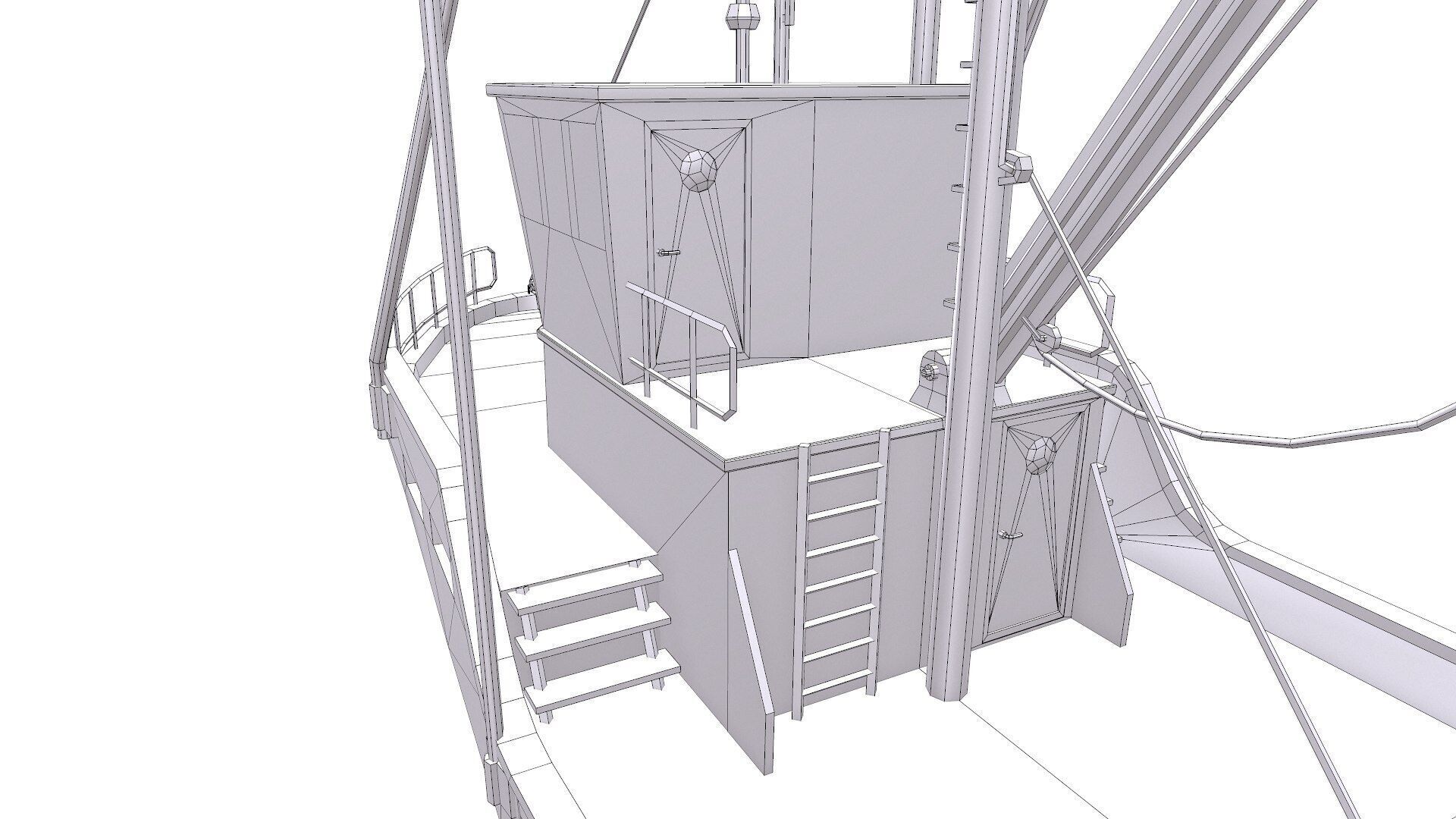 Fishing Boat Low-poly PBR Low-poly 3D model_30