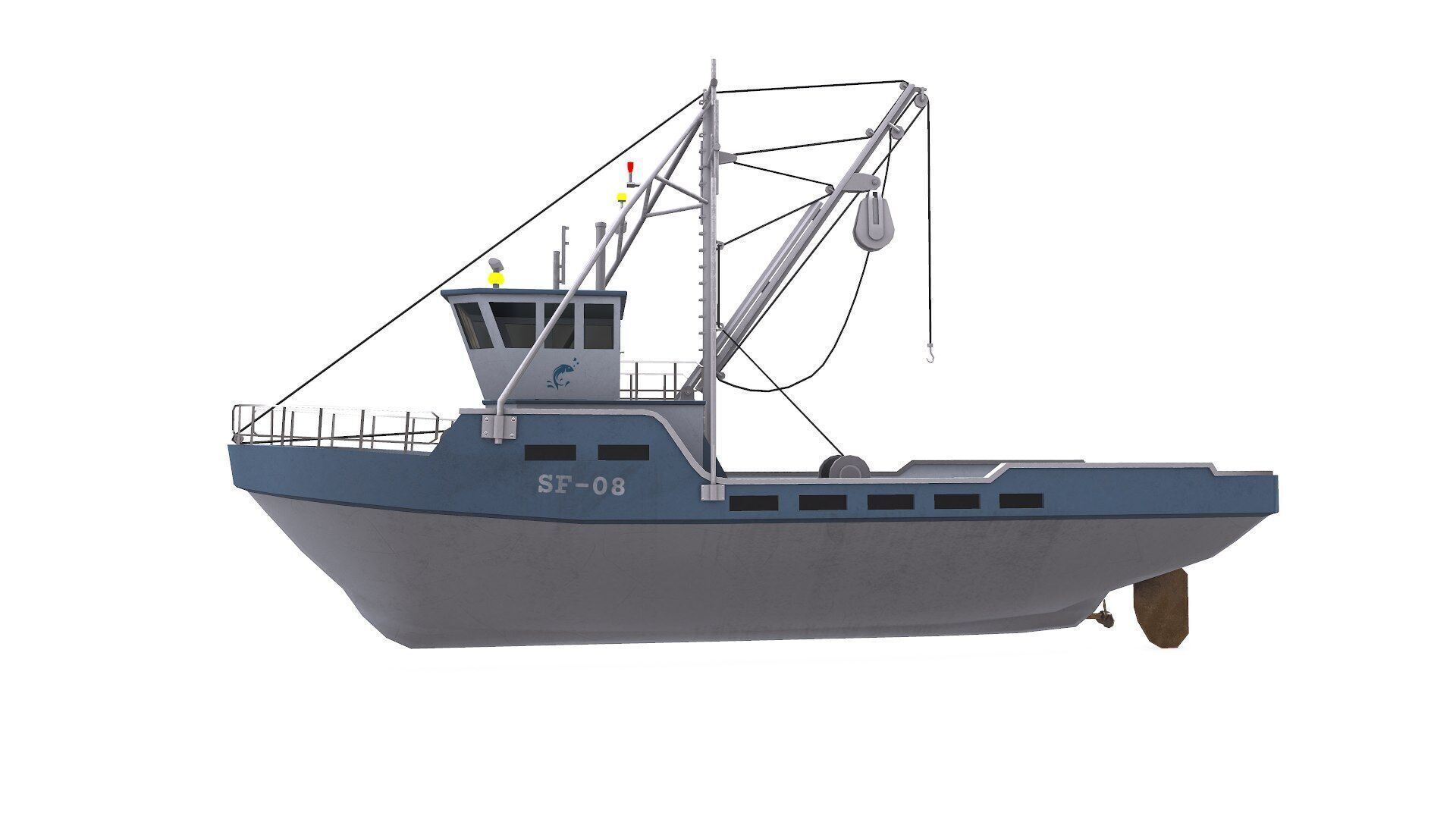 Fishing Boat Low-poly PBR Low-poly 3D model_6