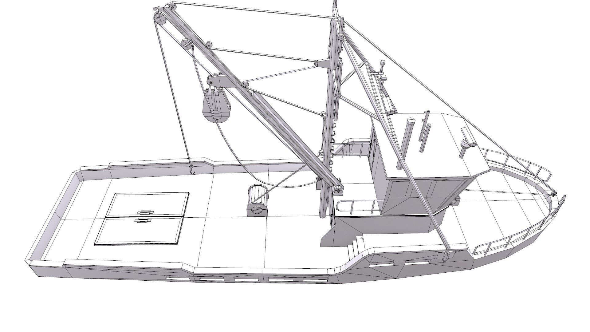 Fishing Boat Low-poly PBR Low-poly 3D model_29