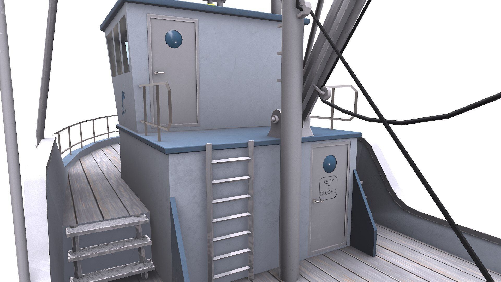 Fishing Boat Low-poly PBR Low-poly 3D model_25