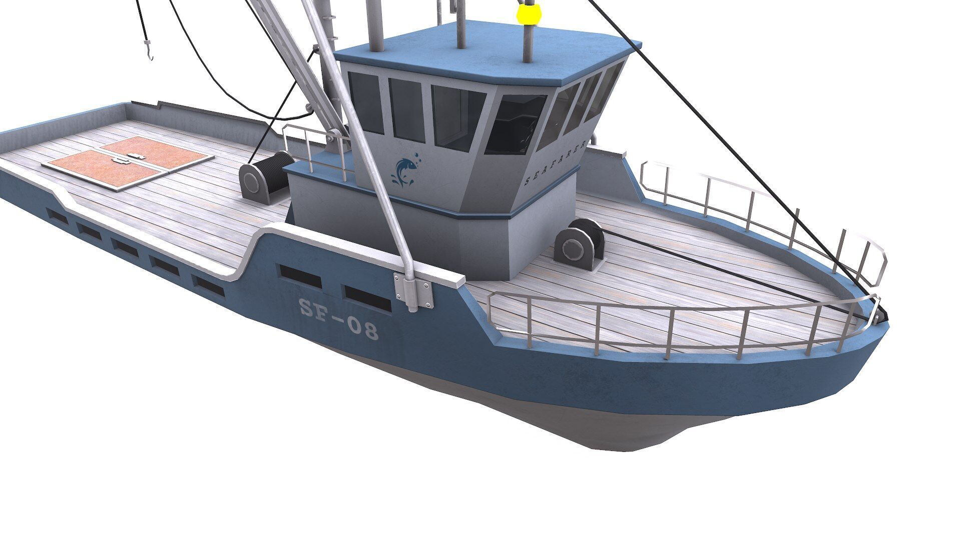 Fishing Boat Low-poly PBR Low-poly 3D model_14