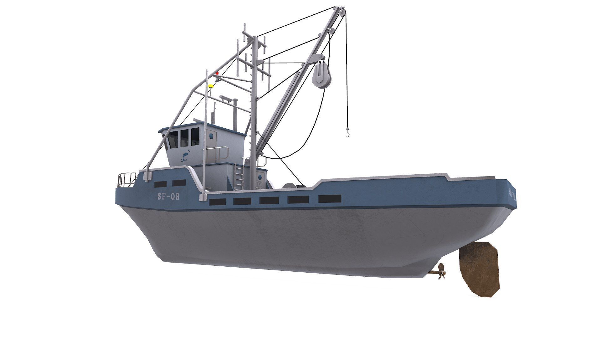 Fishing Boat Low-poly PBR Low-poly 3D model_8