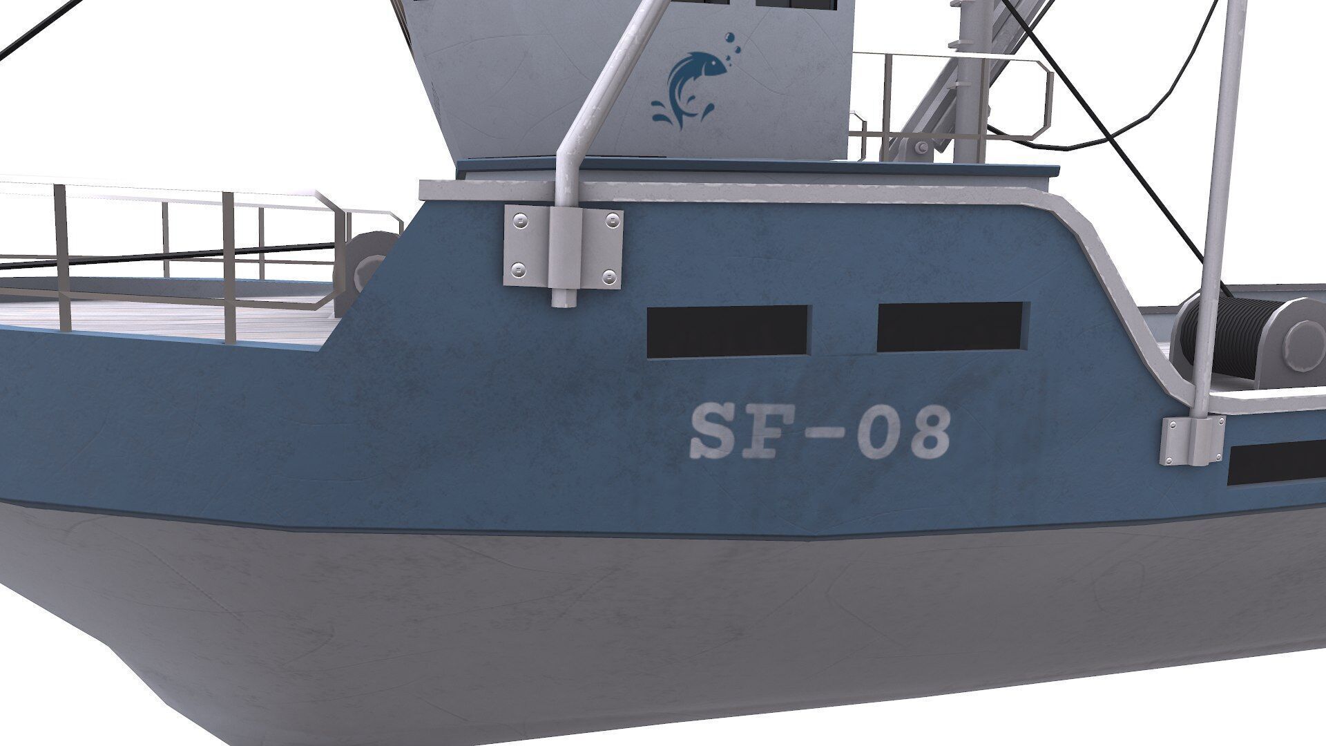 Fishing Boat Low-poly PBR Low-poly 3D model_21