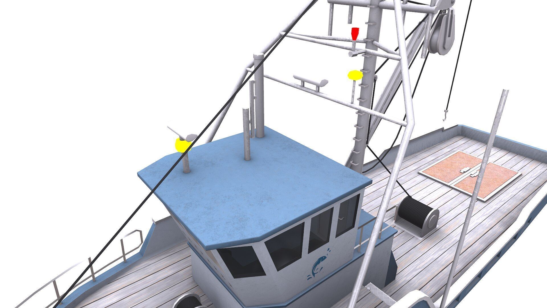 Fishing Boat Low-poly PBR Low-poly 3D model_26