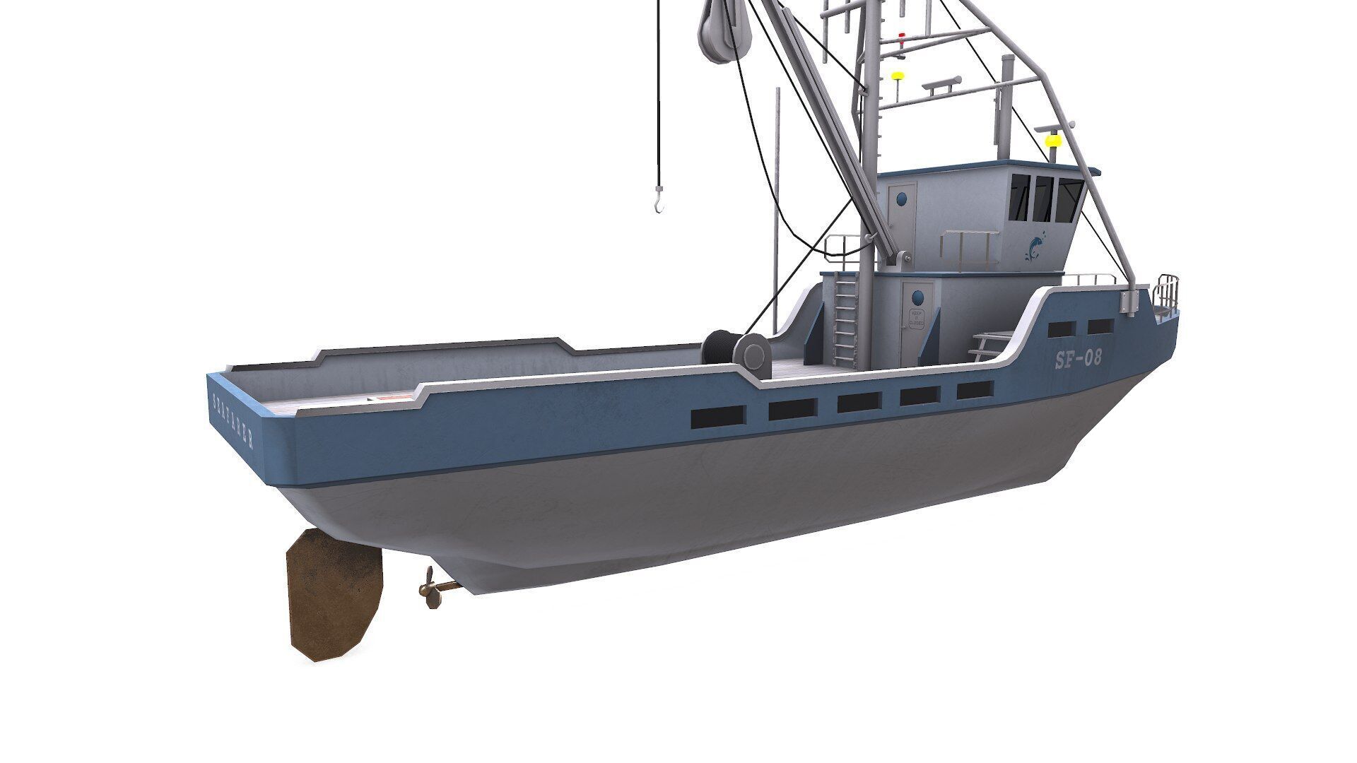 Fishing Boat Low-poly PBR Low-poly 3D model_12