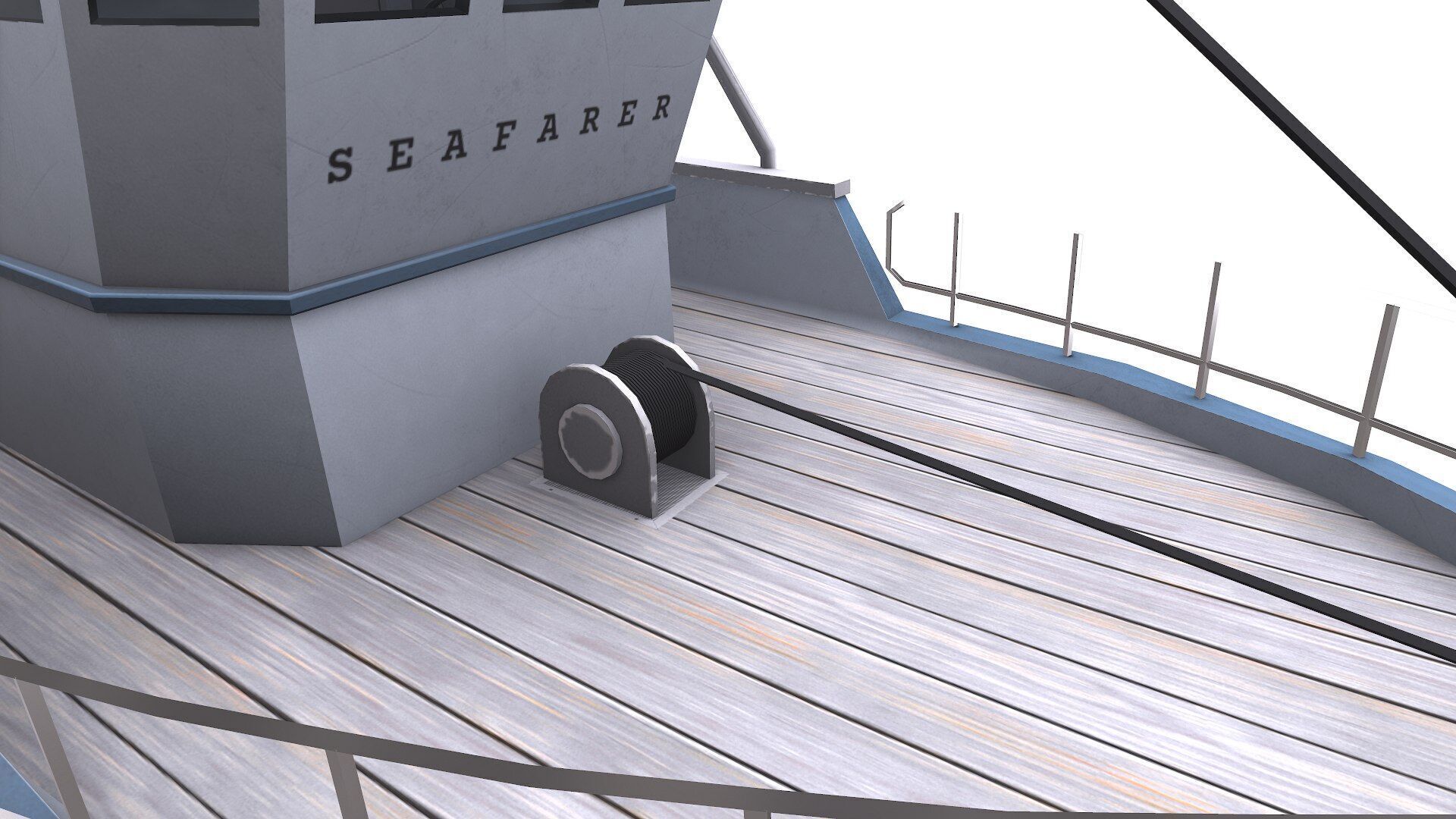 Fishing Boat Low-poly PBR Low-poly 3D model_16