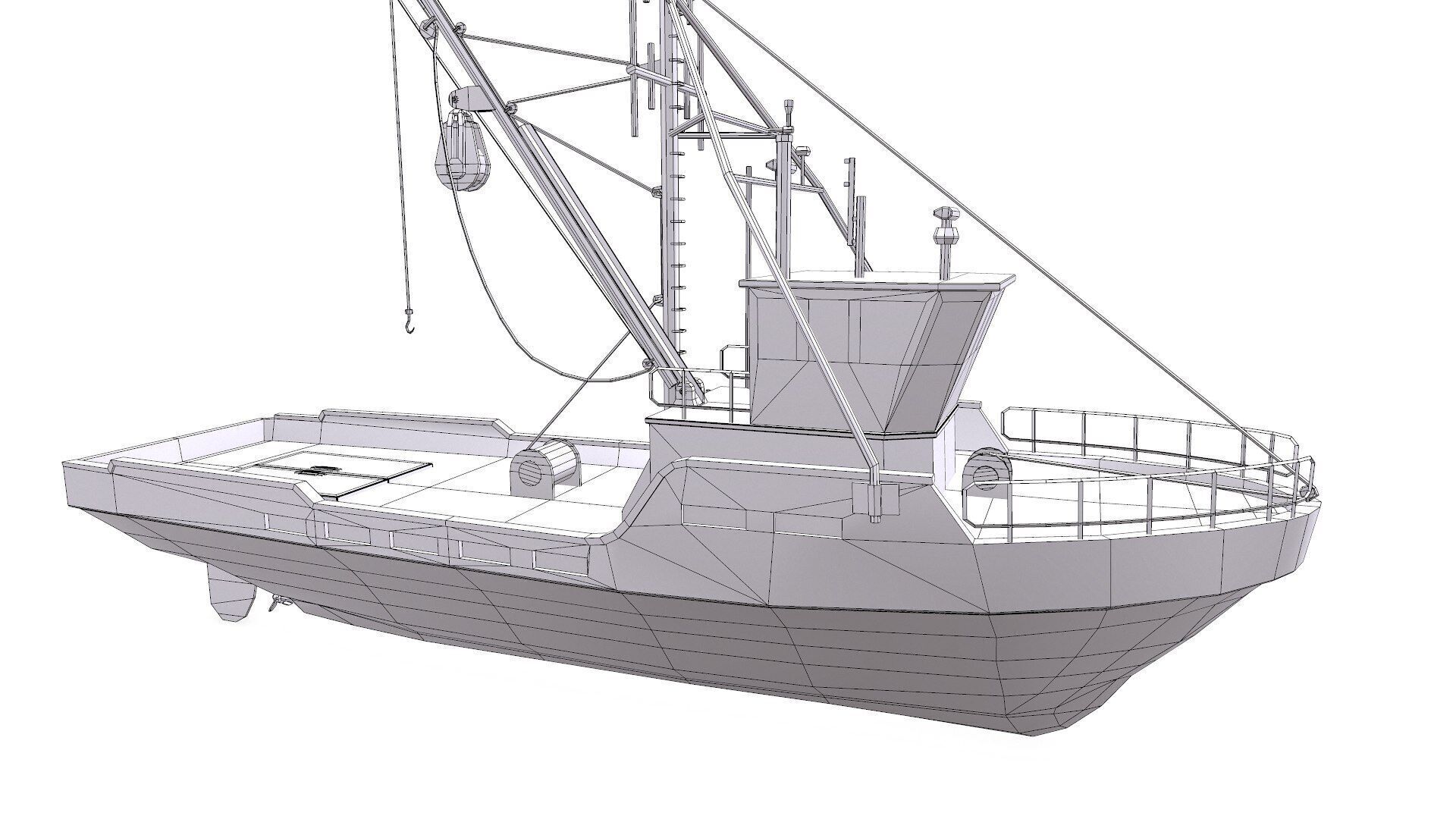 Fishing Boat Low-poly PBR Low-poly 3D model_28