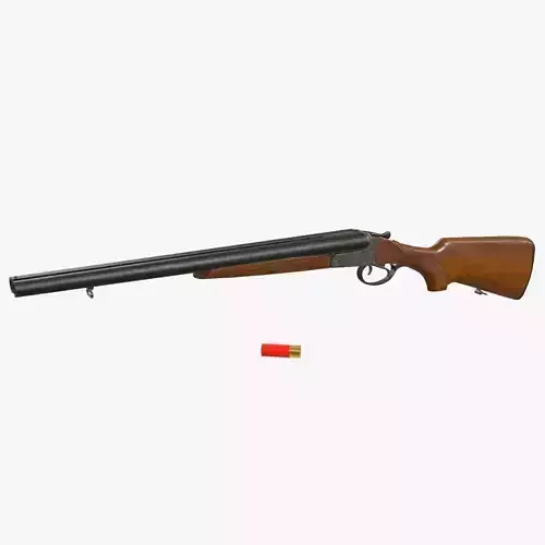 Baikal MP-221 Double Barrel Shotgun Low-poly PBR