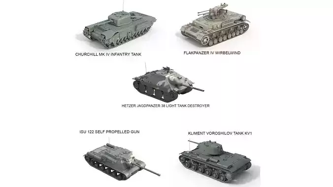 5 Military Vehicles Collection v25