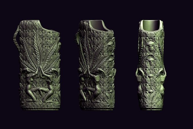 Case 3D Engraved Magic Forest Customized for Bic Lighter 3D print model