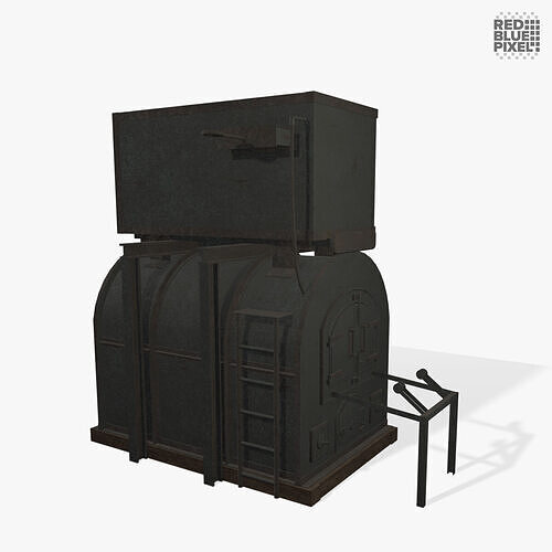 Cremation Oven V02a Low-poly 3D model