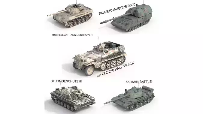 5 Military Vehicles Collection v26
