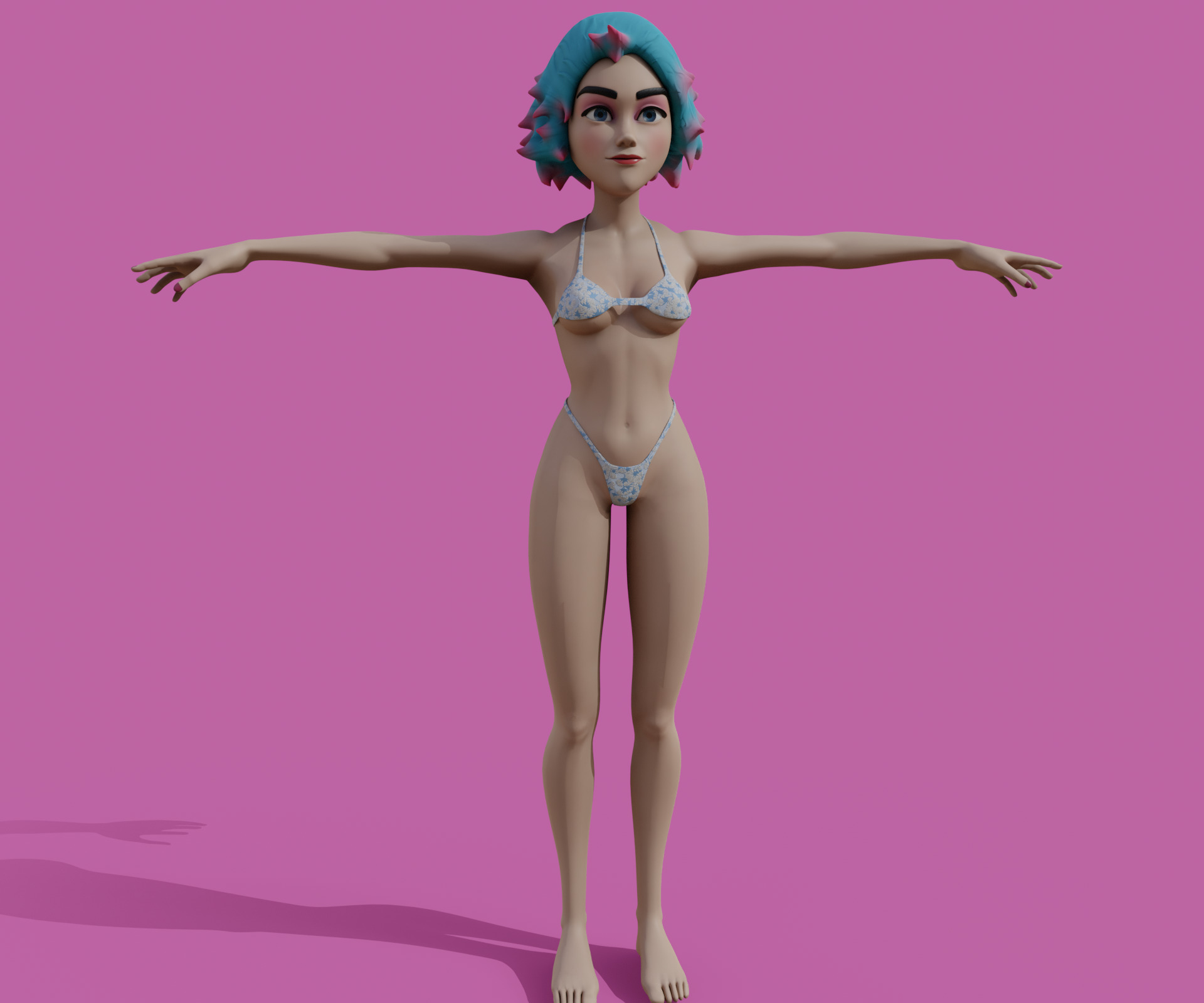 cartoon Stylized character Emma  3D model_18