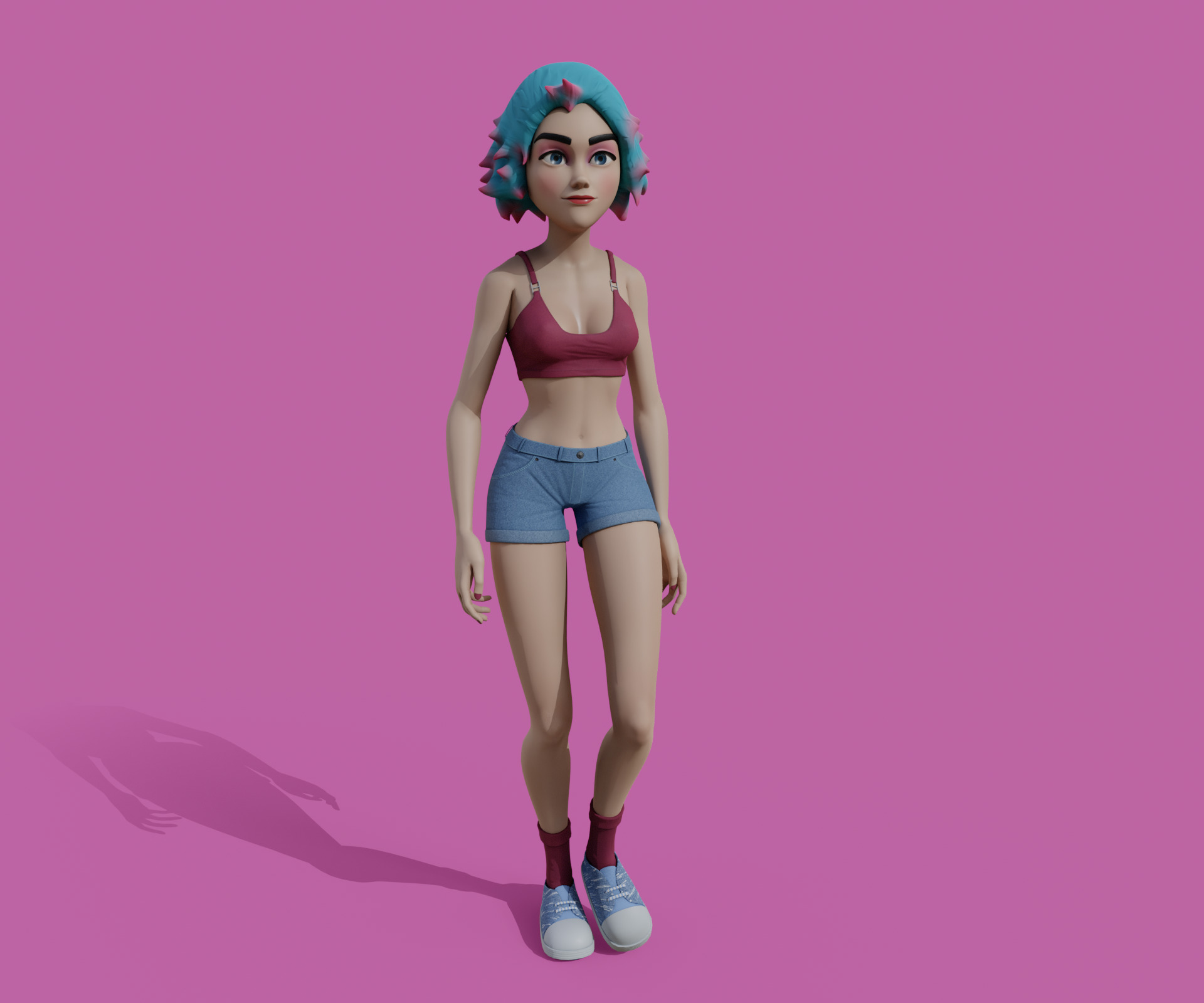 cartoon Stylized character Emma  3D model_6
