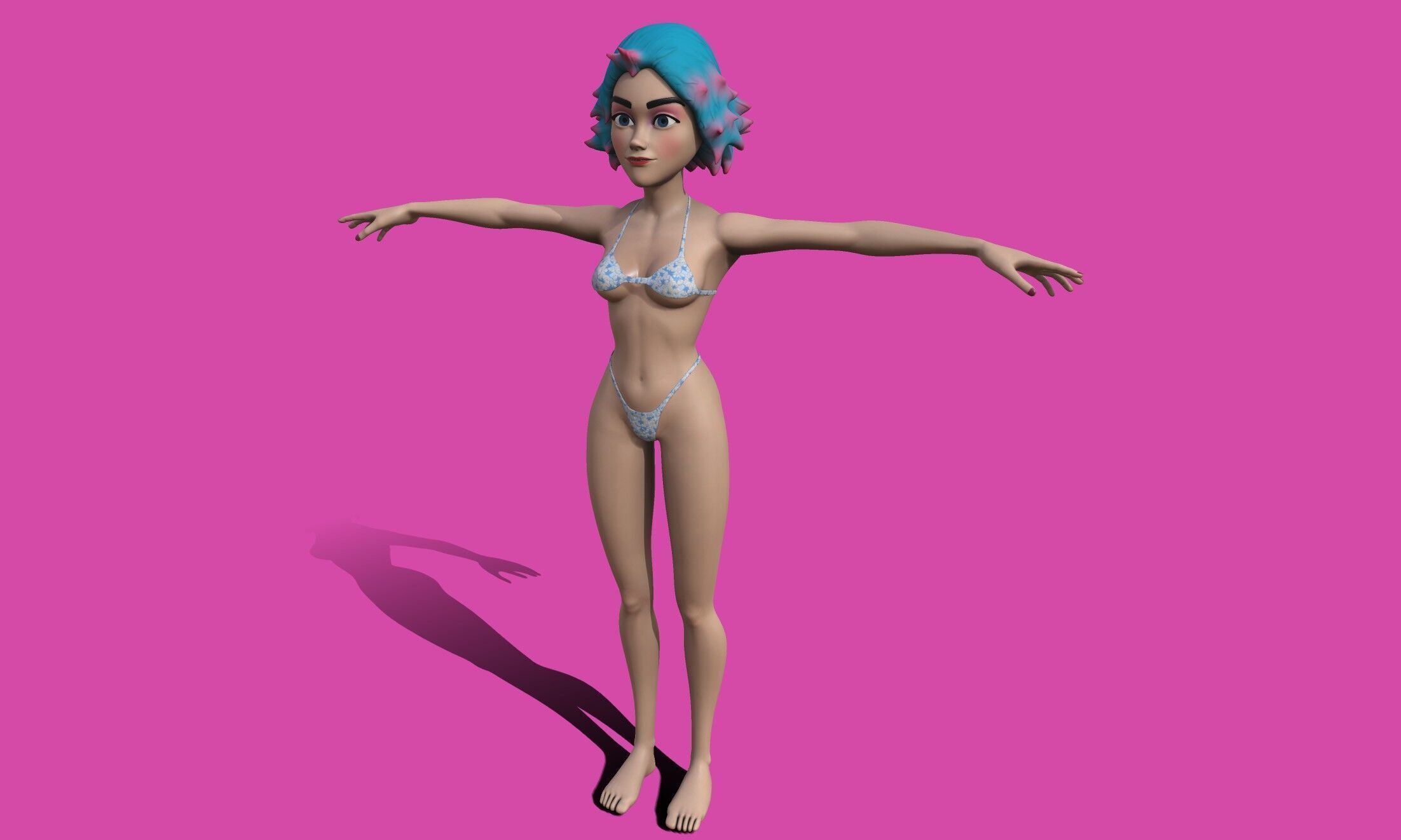 cartoon Stylized character Emma  3D model_7