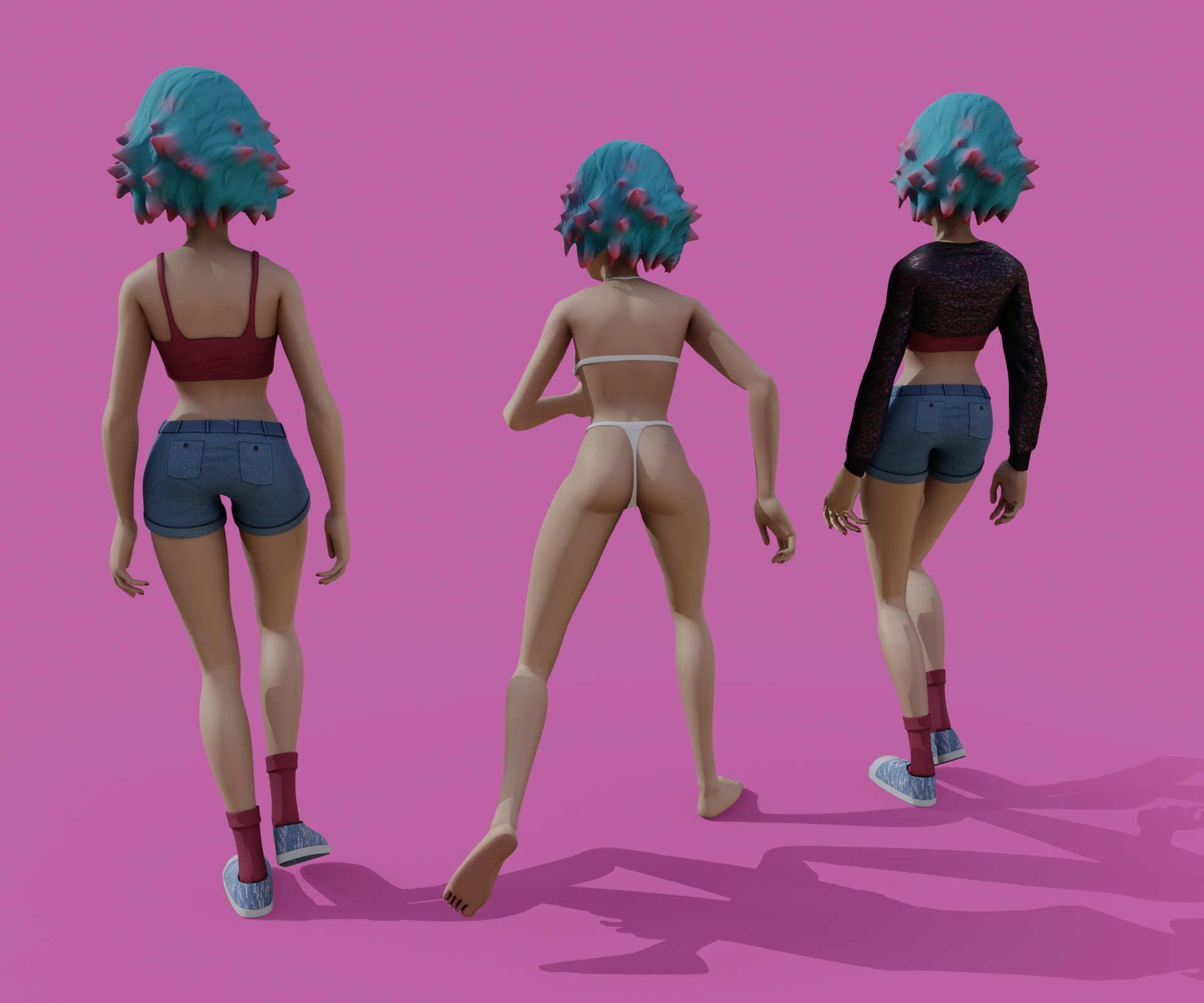 cartoon Stylized character Emma  3D model_10