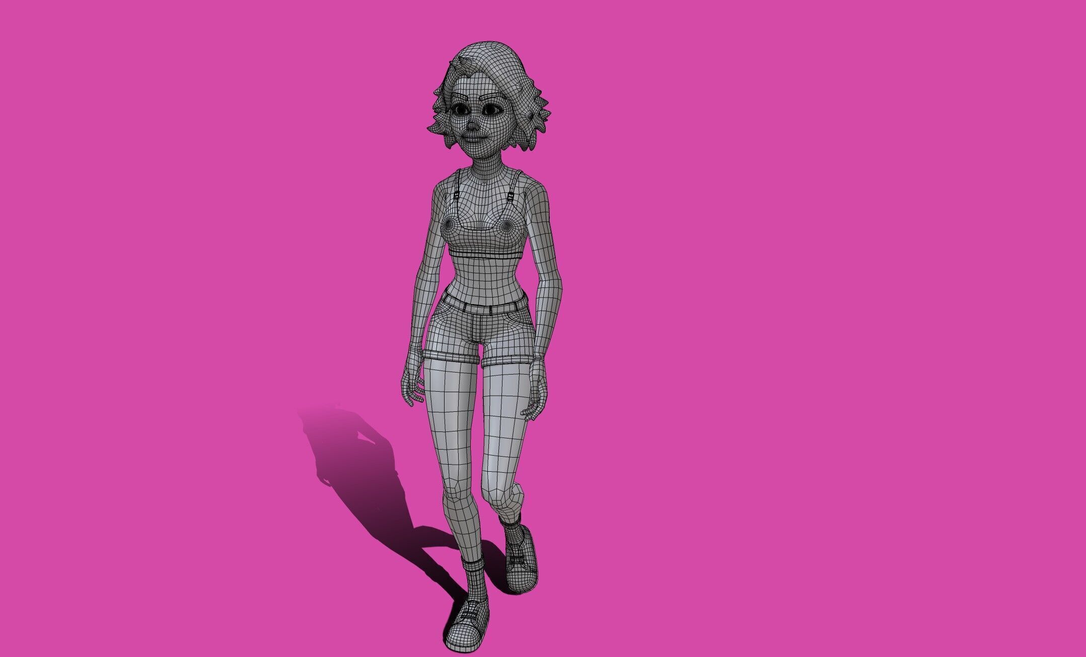 cartoon Stylized character Emma  3D model_11