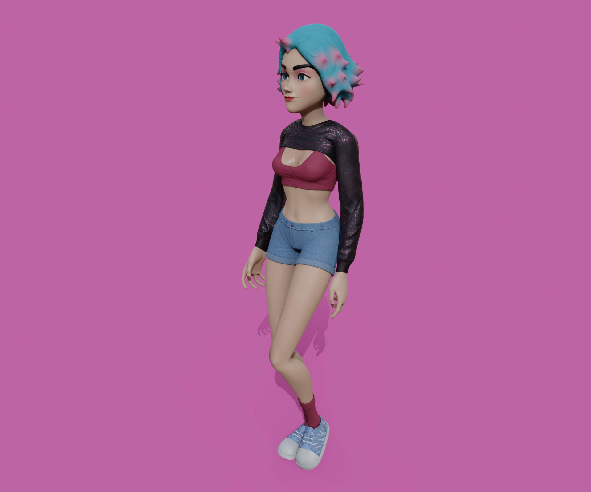 cartoon Stylized character Emma  3D model_12
