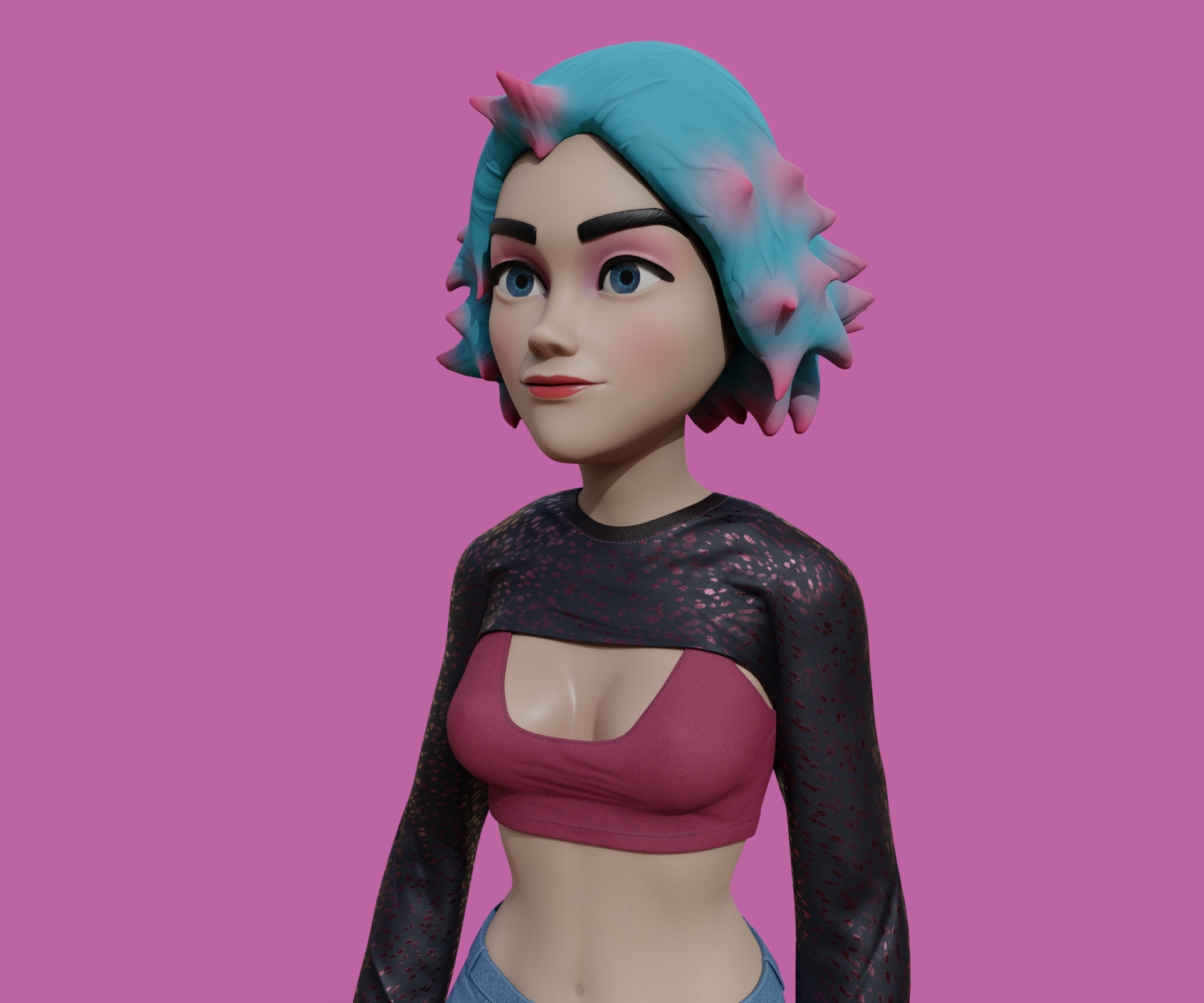 cartoon Stylized character Emma  3D model_13