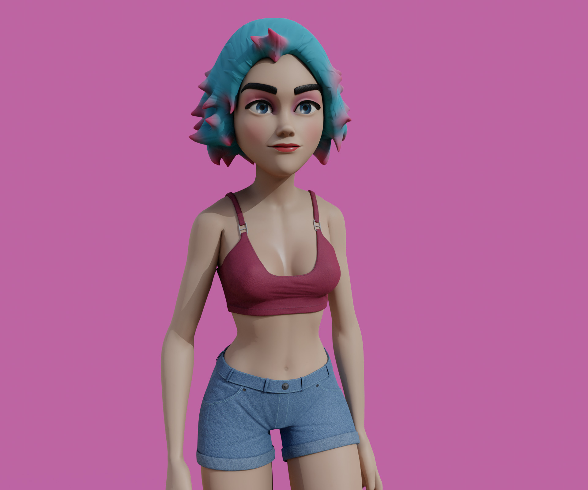 cartoon Stylized character Emma  3D model_15