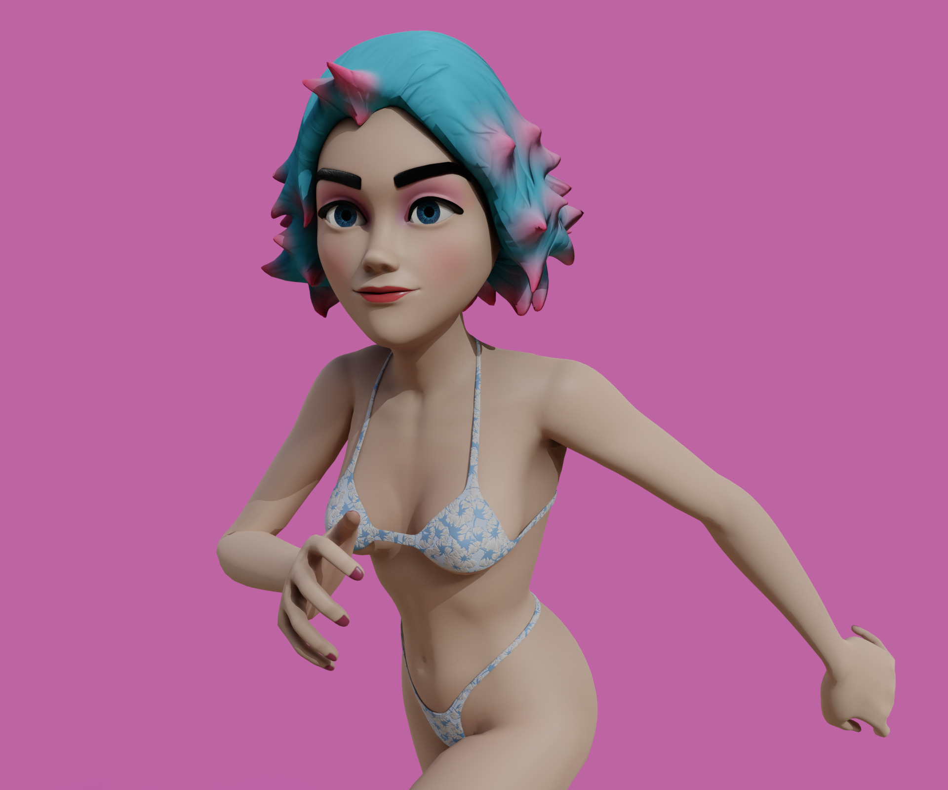 cartoon Stylized character Emma  3D model_17