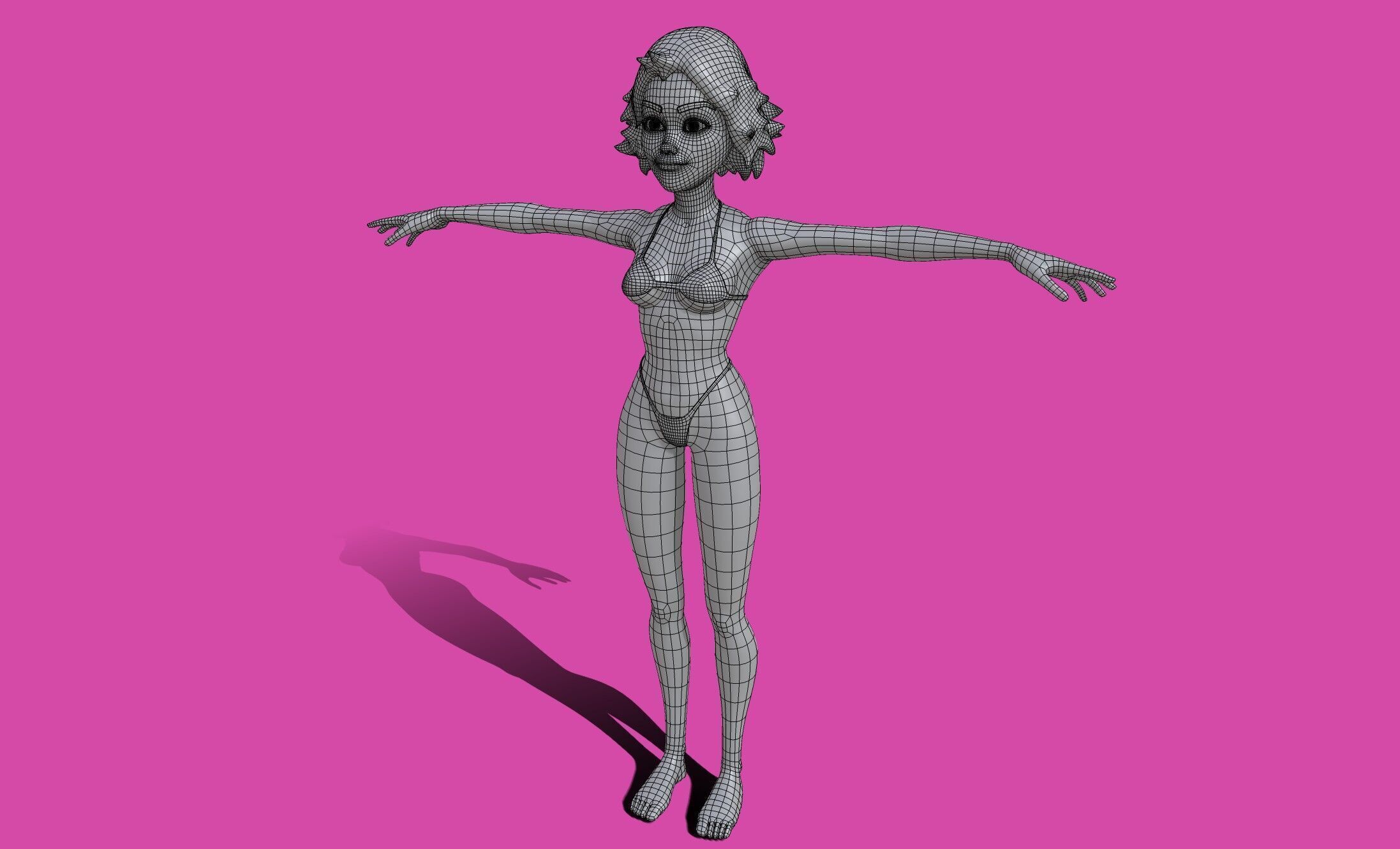 cartoon Stylized character Emma  3D model_4