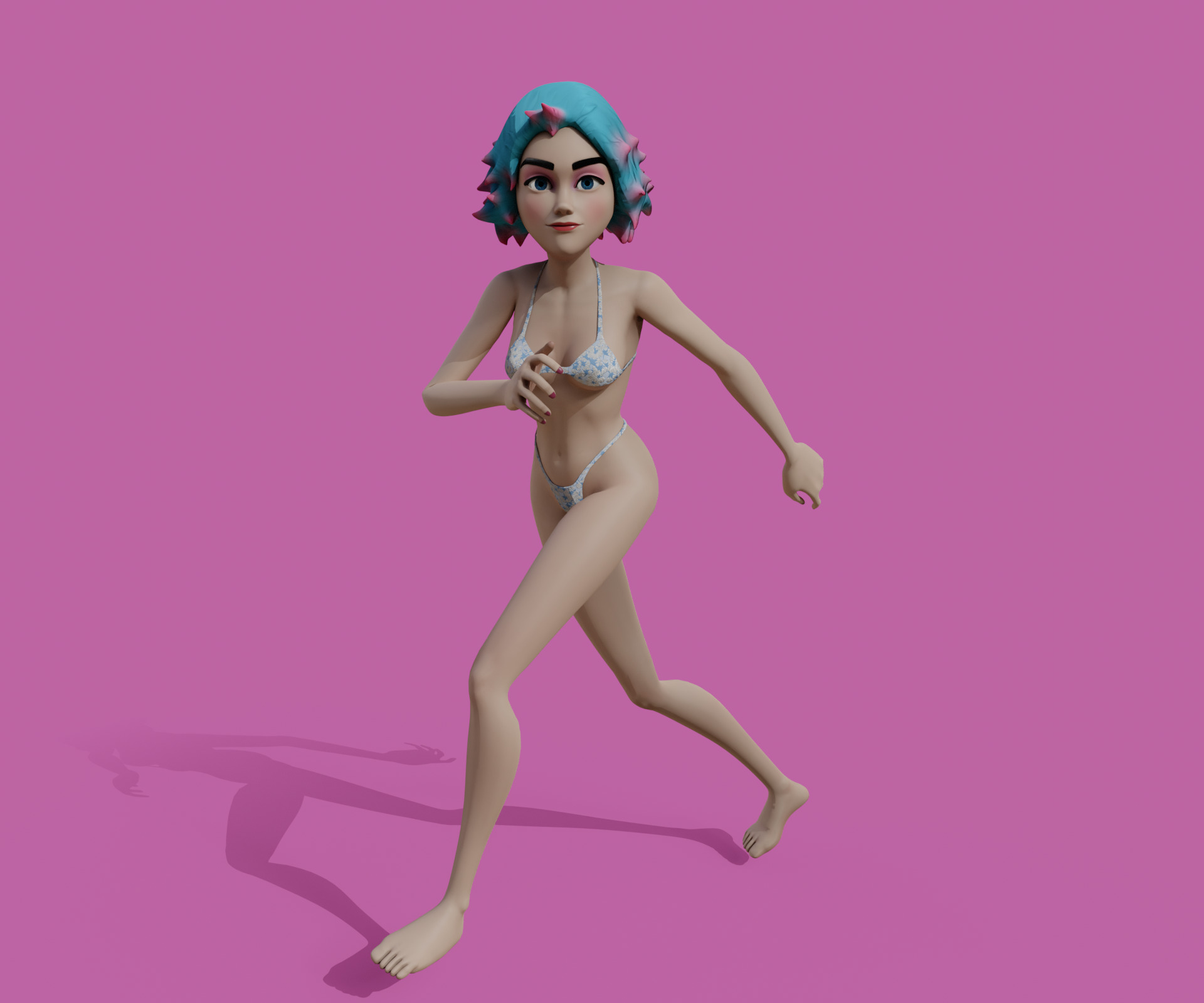 cartoon Stylized character Emma  3D model_16